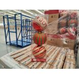 (Nuevo) Lote conformado por 25 Cajas con set de 3 esferas decorativas color rojo, marca Holiday Tim