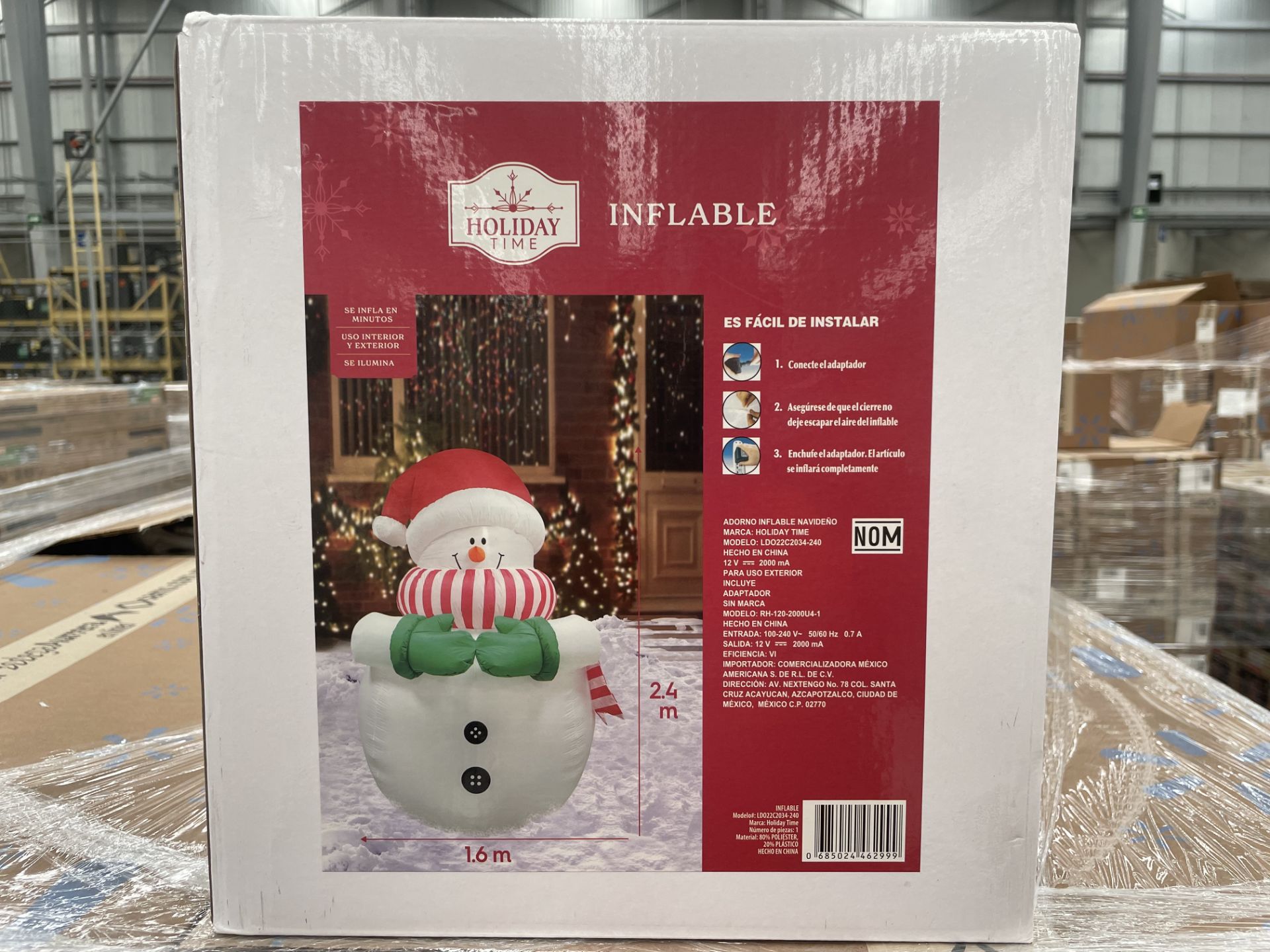 (Nuevo) Lote conformado por 13 Inflables con iluminación de muñeco de nieve, marca Holiday Time, 2.