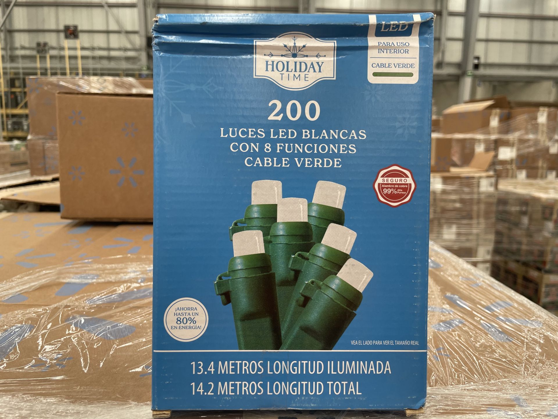 (Nuevo) Lote conformado por 65 Series de luces led blanca con 8 funciones de cable verde, con 200 f