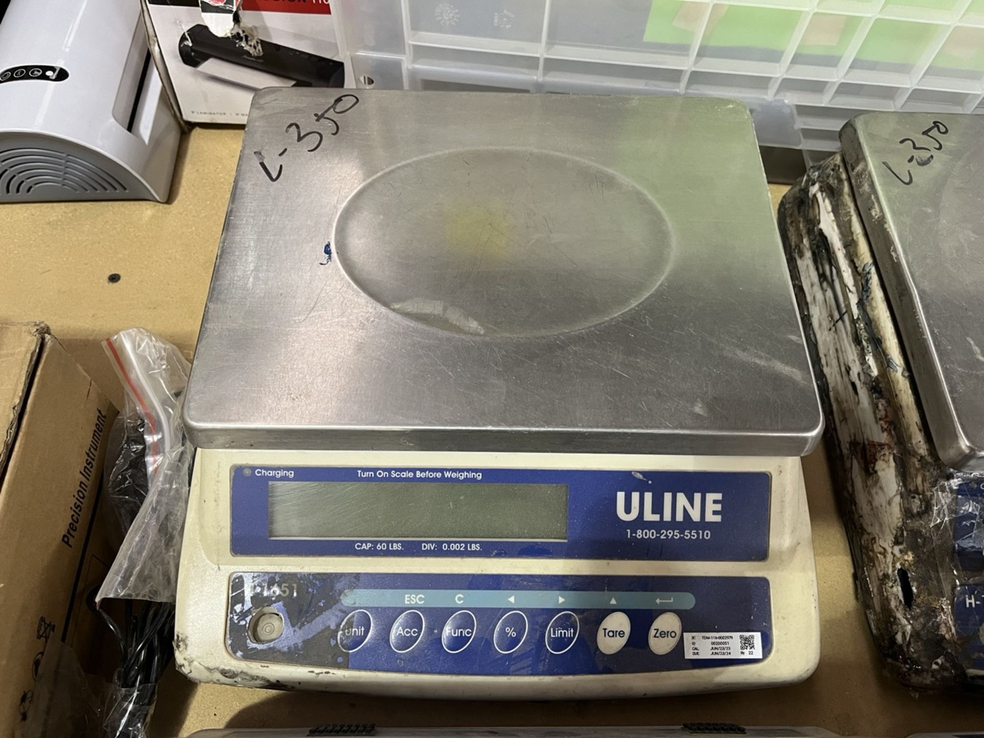 Lot of 4 pieces contains: 3 Uline Precision Electronic Scales, model H-1651; 1 Uline Precision Elec - Image 4 of 11