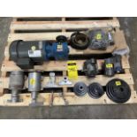 Lot of 3 pieces contains: 1 WEG 1 hp electric motor with reducer (including 1 chain); 1 set of spar