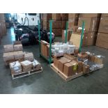 (NEW) Lot of 50 boxes of various hardware, contains: Boxes of hardware, 2 Boxes of furniture plates
