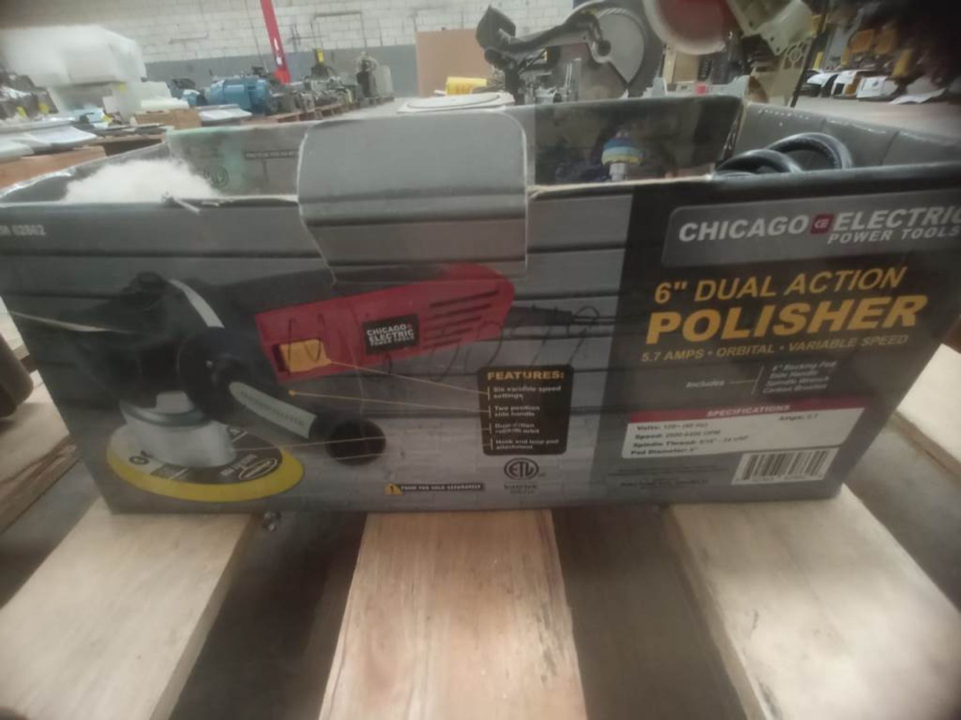 Lot of 3 pieces contains: 2 electric brushes for wood of different brands; 1 6" Chicago polisher. / - Image 4 of 8