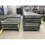 15 pieces of roller conveyor belt measuring approx. 79 cm wide by different lengths. / 15 Piezas de