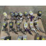 6 gravity pneumatic paint spray guns of different brands (CENTRAL PNEUMATIC, among others), models