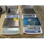 Lot of 4 pieces contains: 3Uline Precision Electronic Scales, Model H-1651; 1 Adam Precision Electr