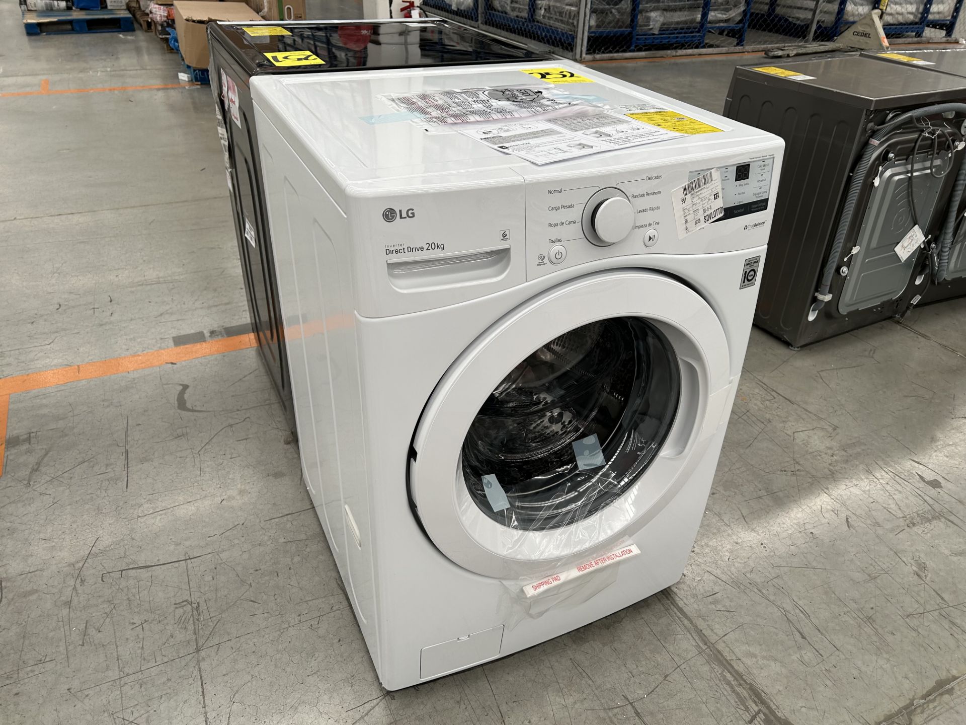 Lote de 1 Lavadora de 20 KG, Marca LG, Modelo WM20WV26W, Serie 00282, Color BLANCO (No se asegura s - Image 3 of 5