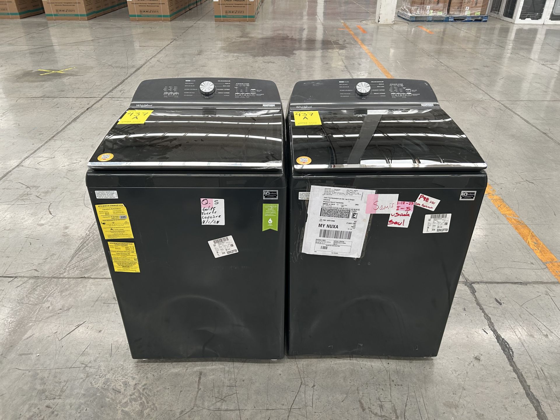 Lote de 2 Lavadoras contiene: 1 Lavadora de 22 KG, Marca WHIRPOOL, Modelo 8MWTWLA31WJG0, Serie 0231