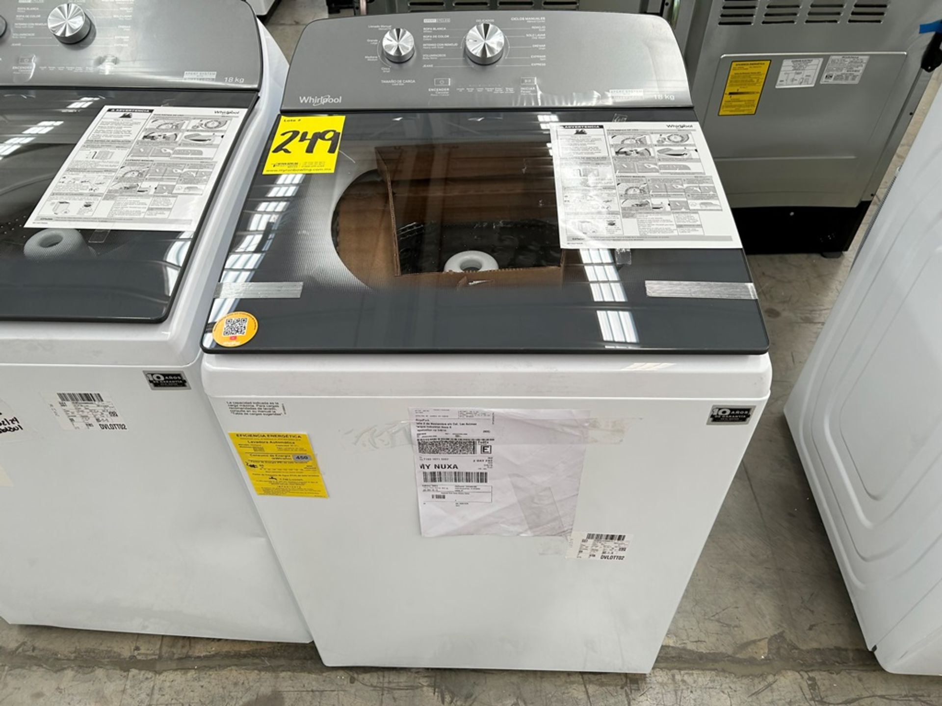 Lote de 2 Lavadoras, contiene: 1 Lavadora de 18 Kg Marca WHIRLPOOL, Modelo 8MWTW1812WPM0, Serie 364 - Image 5 of 6