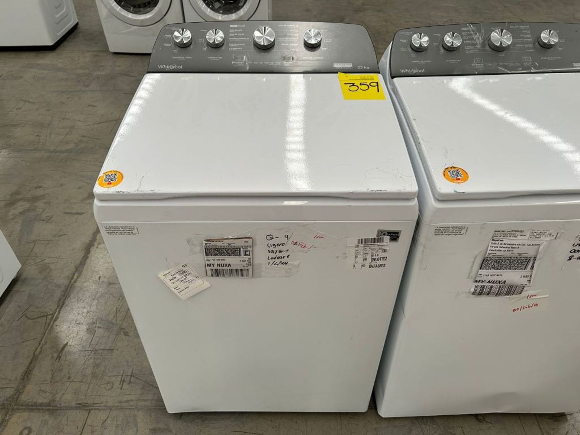 Lote de 2 Lavadoras contiene: 1 lavadora de 22 Kg Marca WHIRPOOL, Modelo 8MWTW2224MPM0, Serie 08630 - Image 5 of 6