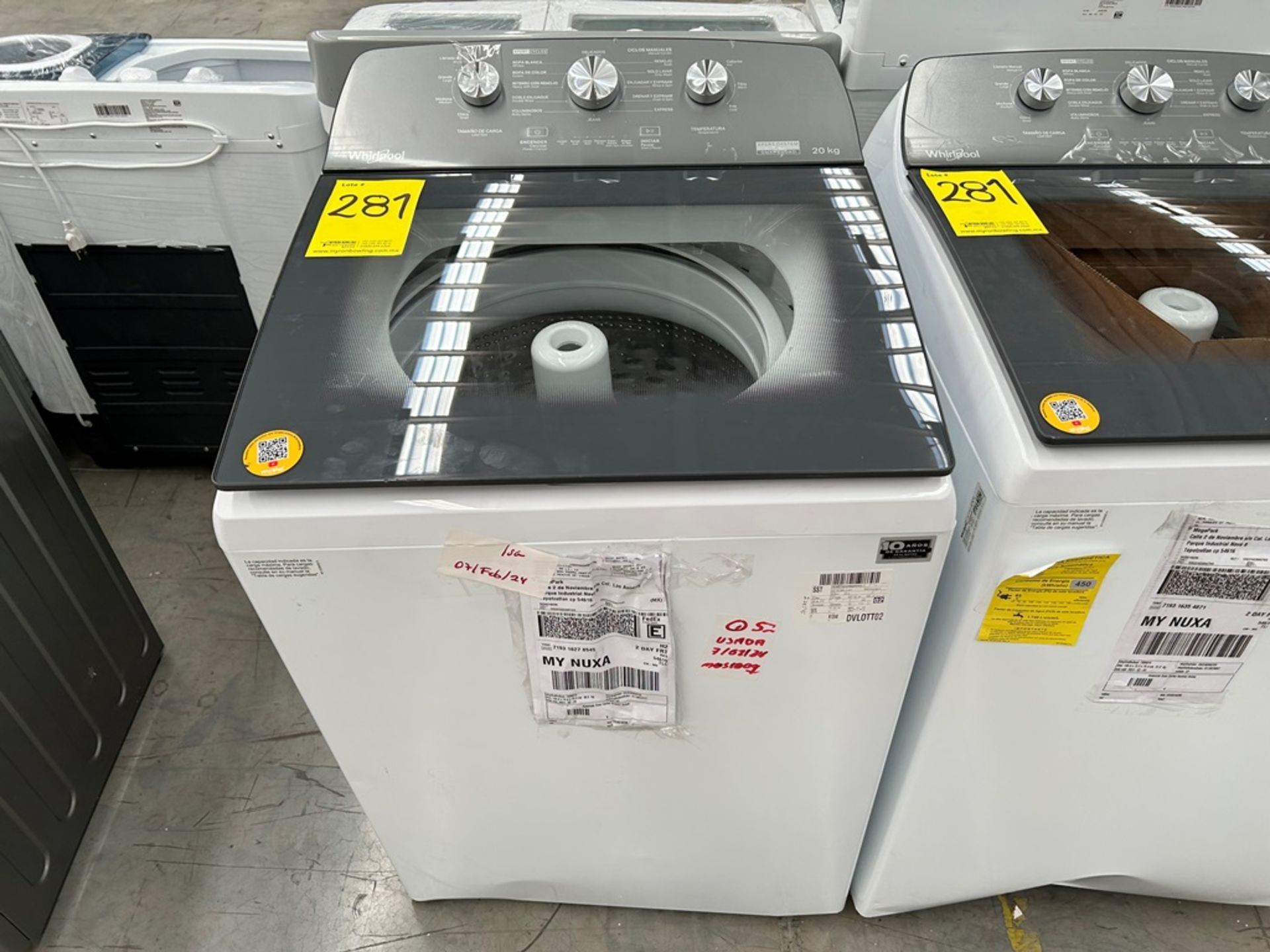 Lote de 2 Lavadoras, contiene: 1 Lavadora de 20 Kg Marca WHIRLPOOL, Modelo 8MWTW2023WPM0, Serie 842 - Image 5 of 6