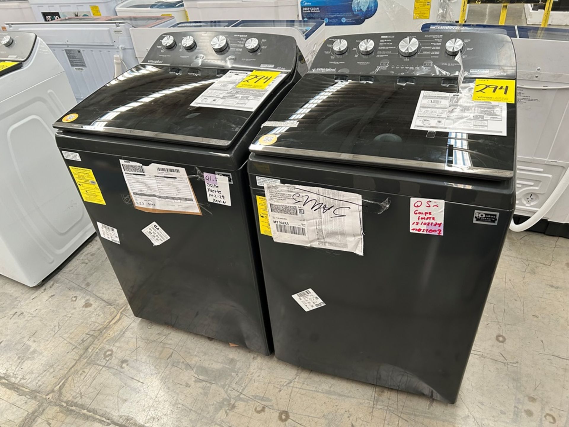 Lote de 2 Lavadoras, contiene: 1 Lavadora de 20 Kg Marca WHIRLPOOL, Modelo 8MWTW2024WLG0, Serie 078 - Image 2 of 6