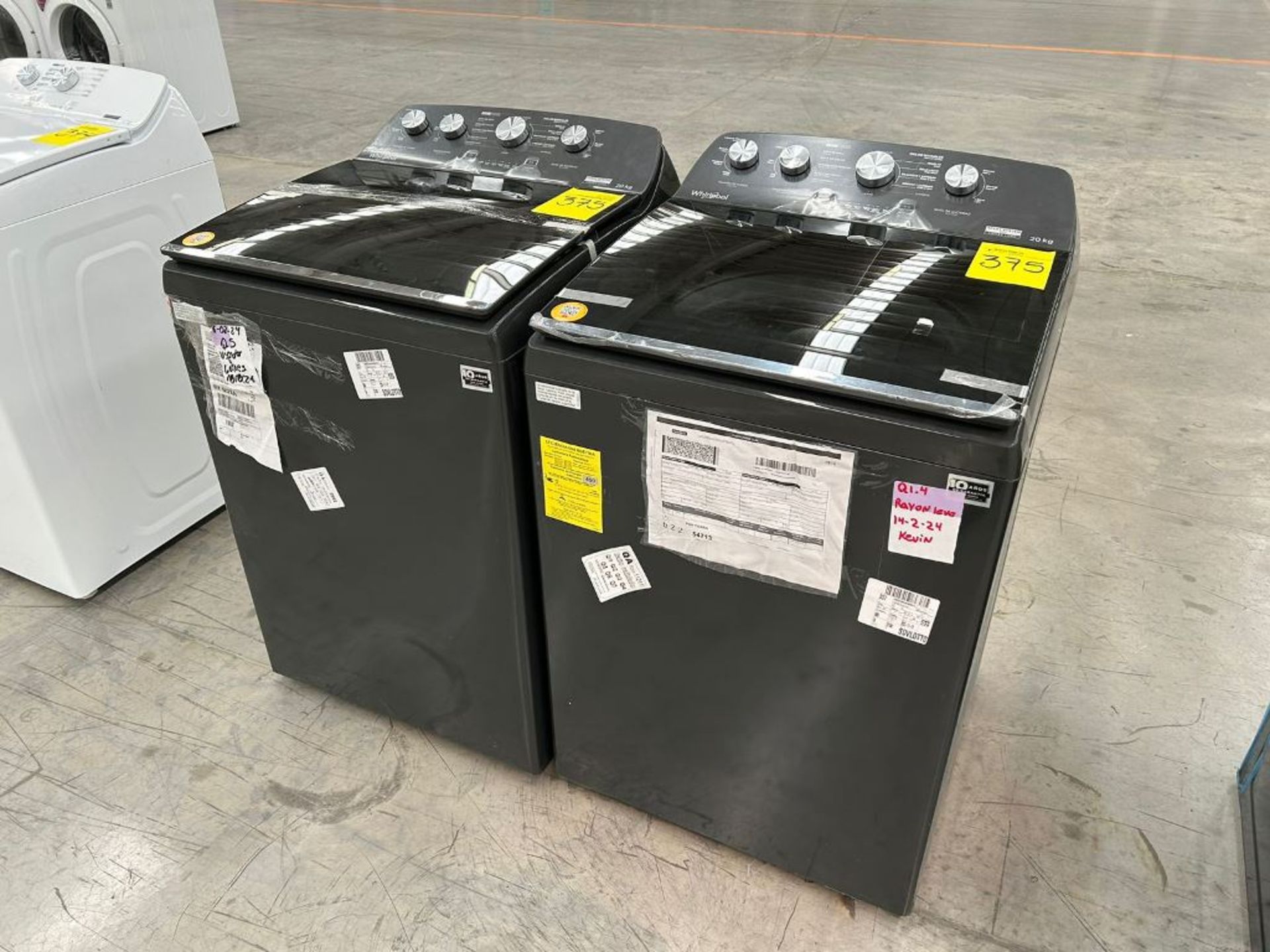 Lote de 2 Lavadoras, contiene: 1 Lavadora de 20 Kg Marca WHIRLPOOL, Modelo 8MWTW2024WLG0, Serie 543 - Image 3 of 6