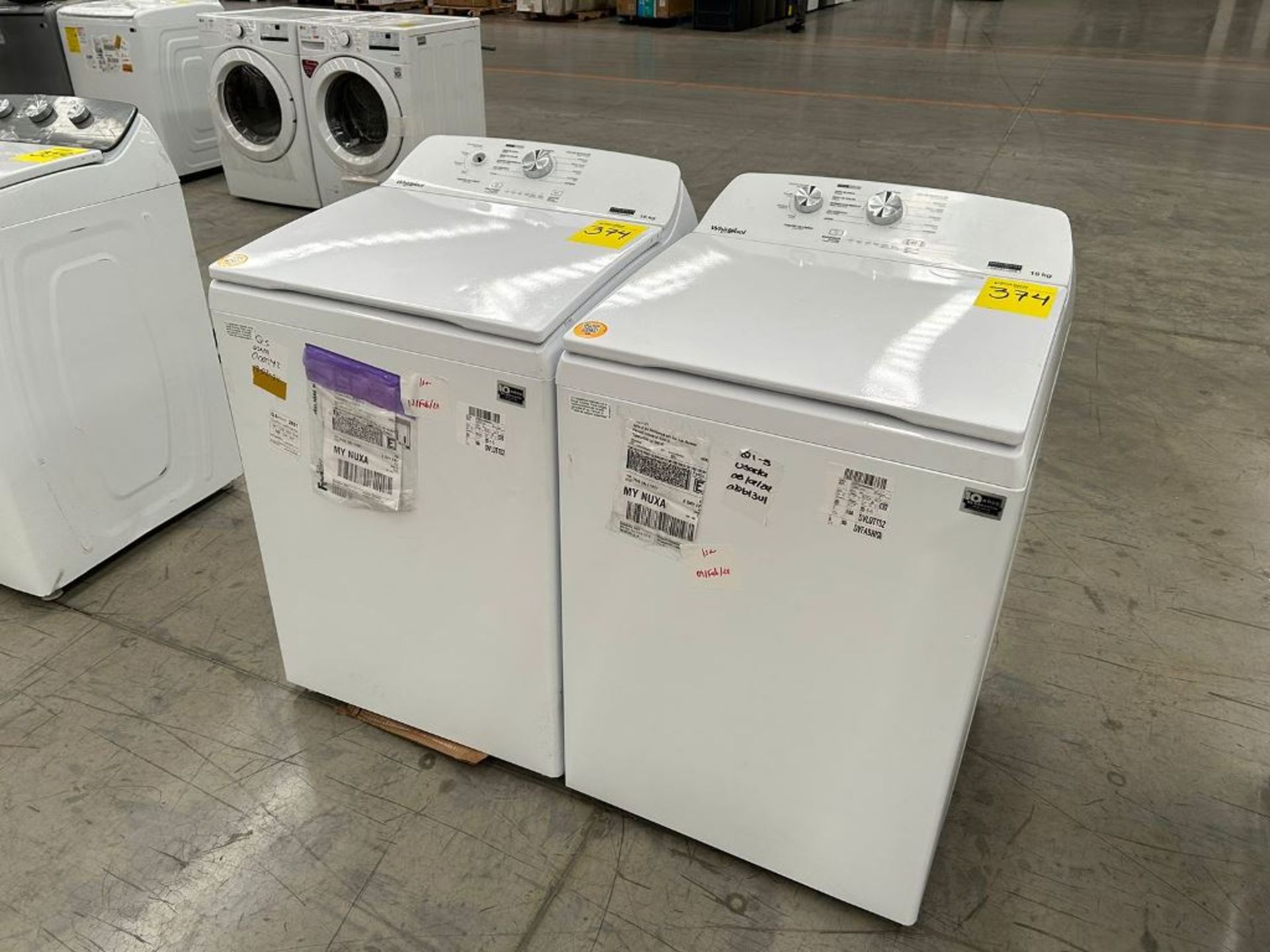 Lote de 2 Lavadoras, contiene: 1 Lavadora de 16 Kg Marca WHIRLPOOL, Modelo 8MWTW1612MJQ1, Serie 952 - Image 3 of 6