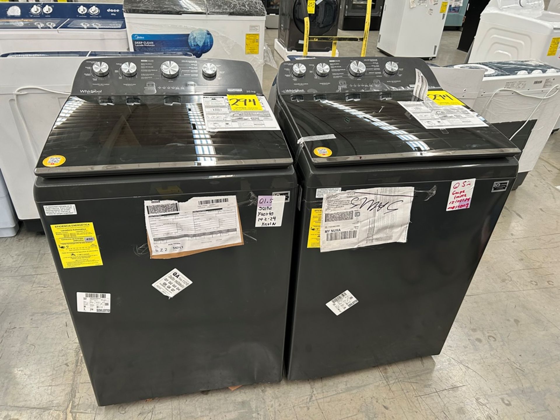 Lote de 2 Lavadoras, contiene: 1 Lavadora de 20 Kg Marca WHIRLPOOL, Modelo 8MWTW2024WLG0, Serie 078 - Image 3 of 6