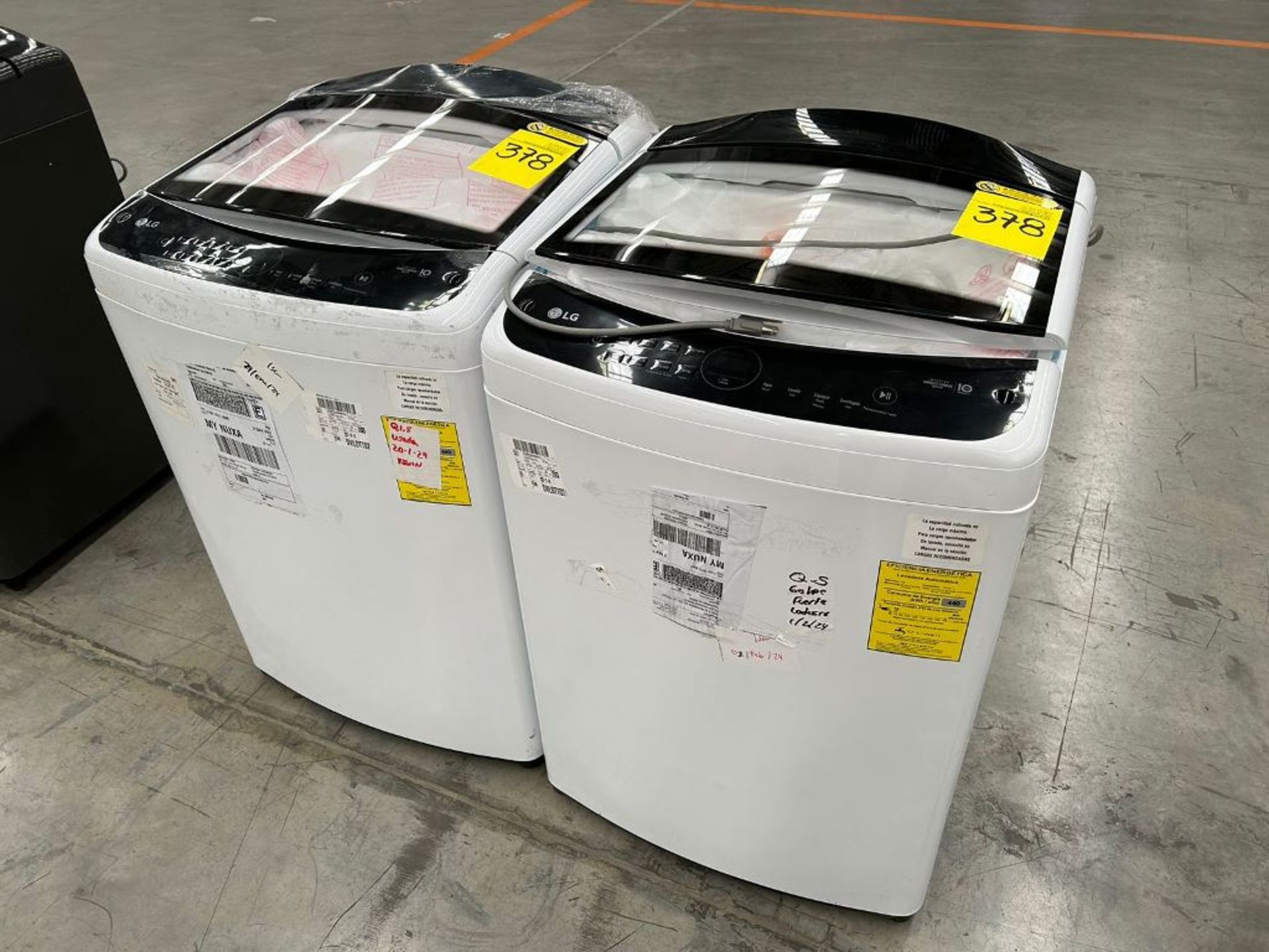 Lote de 2 Lavadoras, contiene: 1 Lavadora de 19 Kg Marca LG, Modelo WT19WV6, Serie U4T207, Color BL - Image 3 of 6