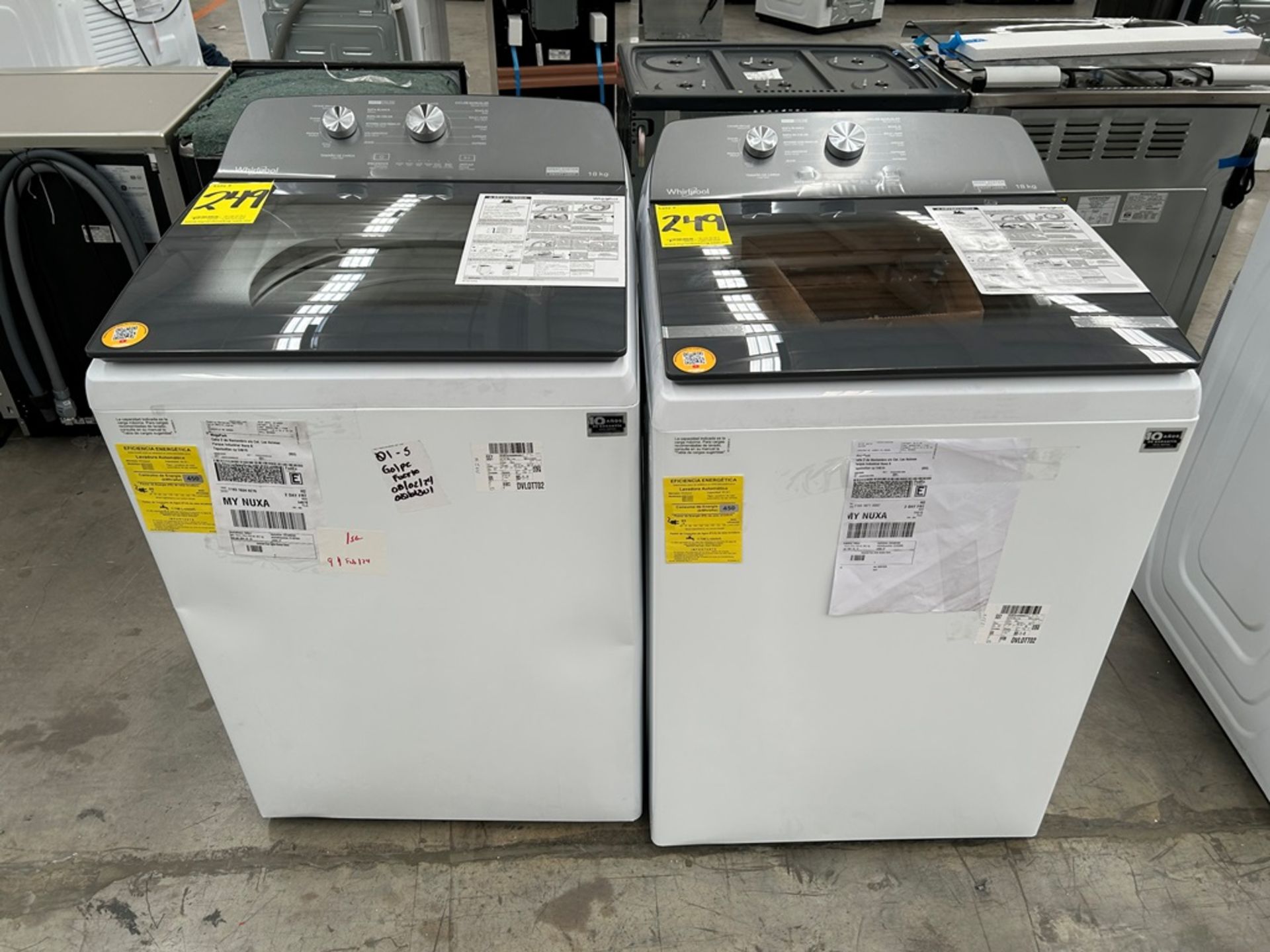 Lote de 2 Lavadoras, contiene: 1 Lavadora de 18 Kg Marca WHIRLPOOL, Modelo 8MWTW1812WPM0, Serie 364