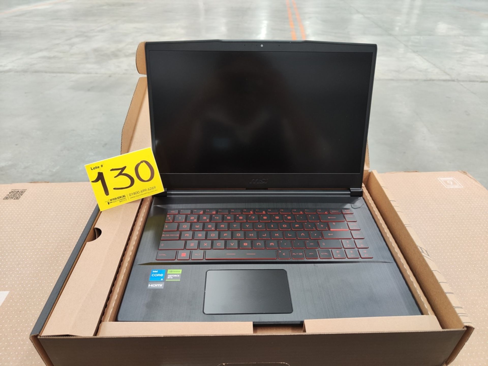 Lote de 1 laptop Marca MSI, Modelo THIN GF6312VE, Almacenamiento 512 GB; 16 GB RAM, Serie 118043 (N