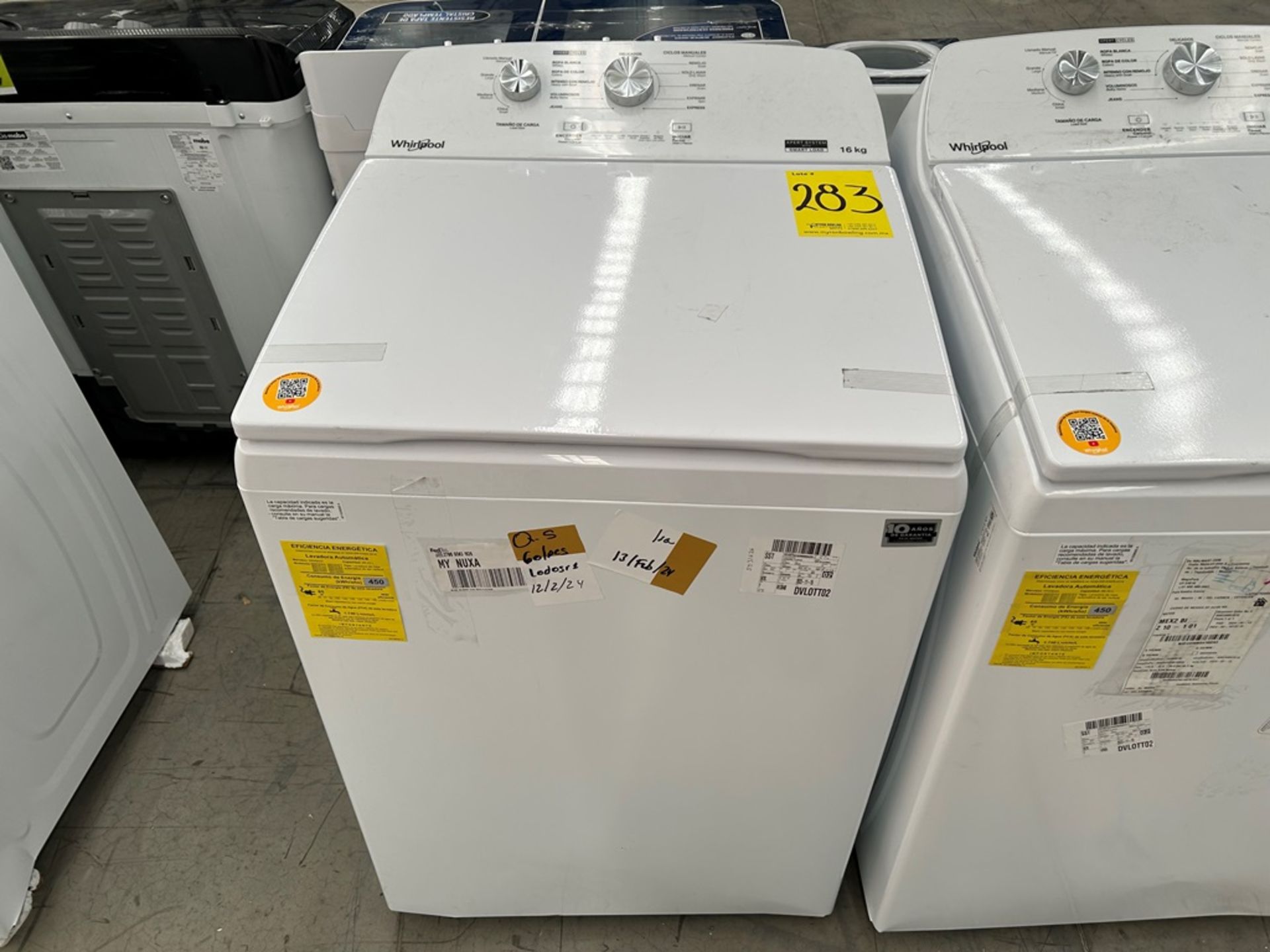 Lote de 2 Lavadoras, contiene: 1 Lavadora de 16 Kg Marca WHIRLPOOL, Modelo 8MWTW1612MJQ1, Serie 618 - Image 6 of 7