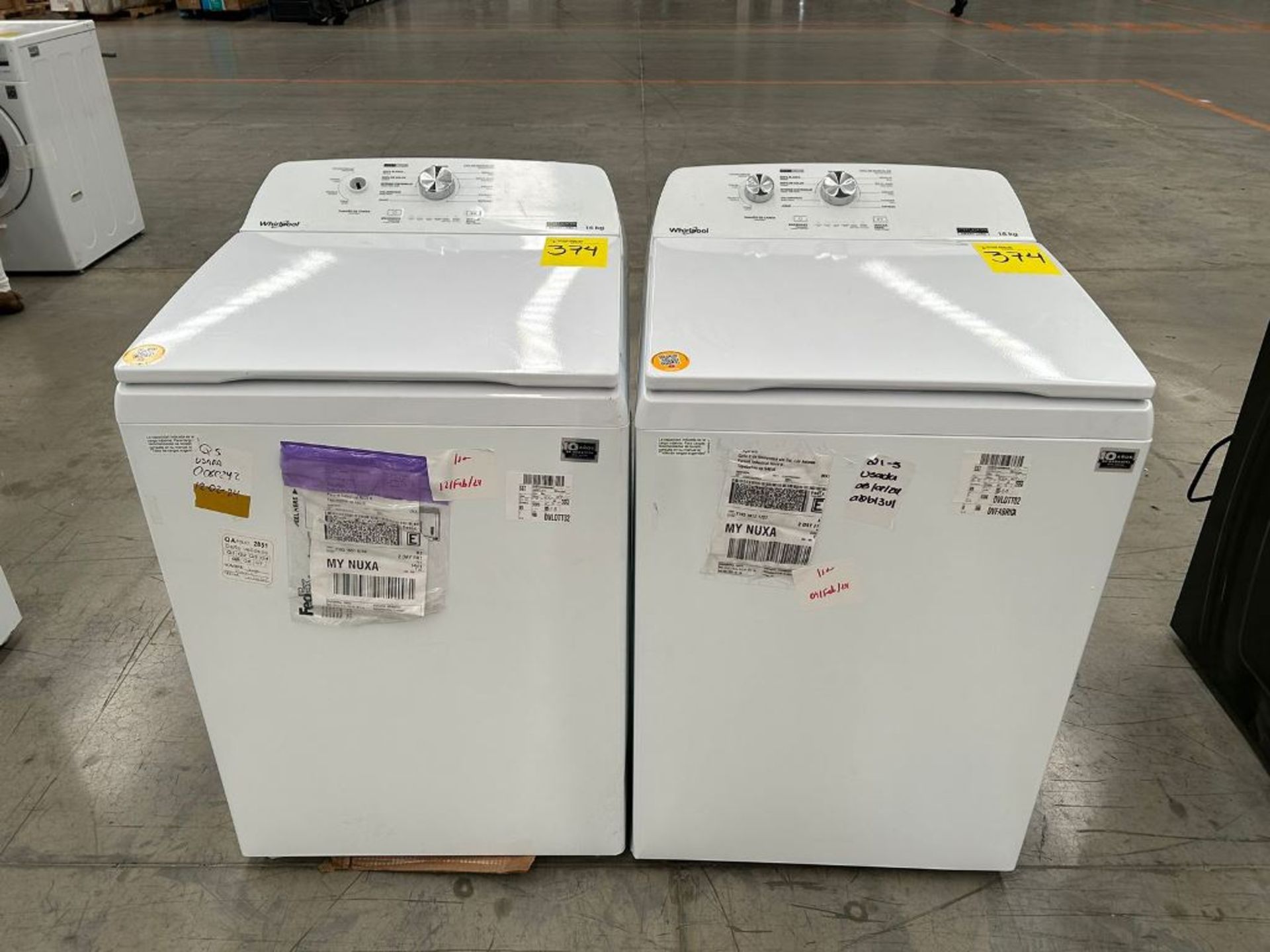 Lote de 2 Lavadoras, contiene: 1 Lavadora de 16 Kg Marca WHIRLPOOL, Modelo 8MWTW1612MJQ1, Serie 952