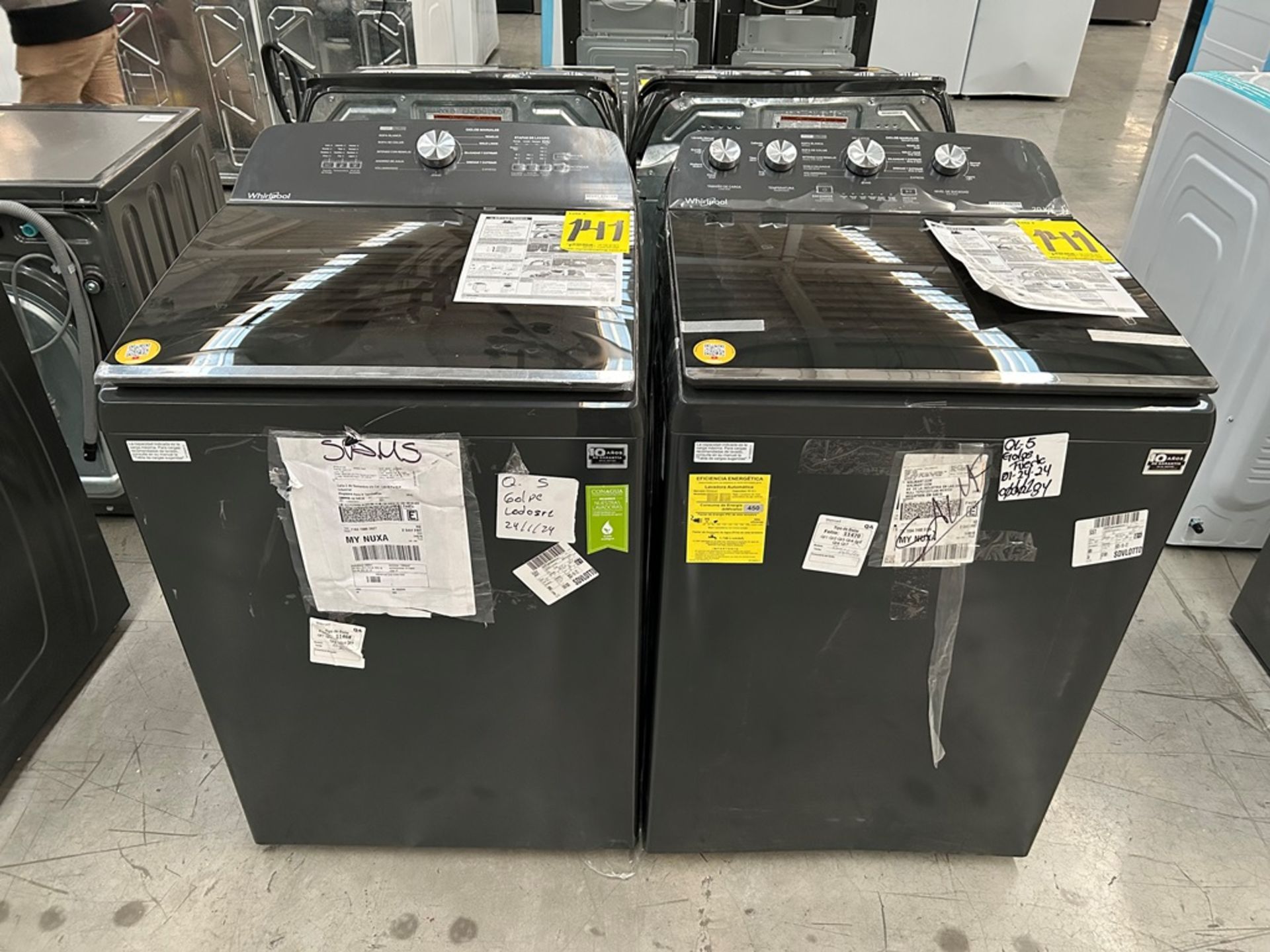 Lote de 2 Lavadoras, contiene: 1 Lavadora de 24 Kg Marca WHIRLPOOL, Modelo 8MWTWLA41WJG0, Serie 394