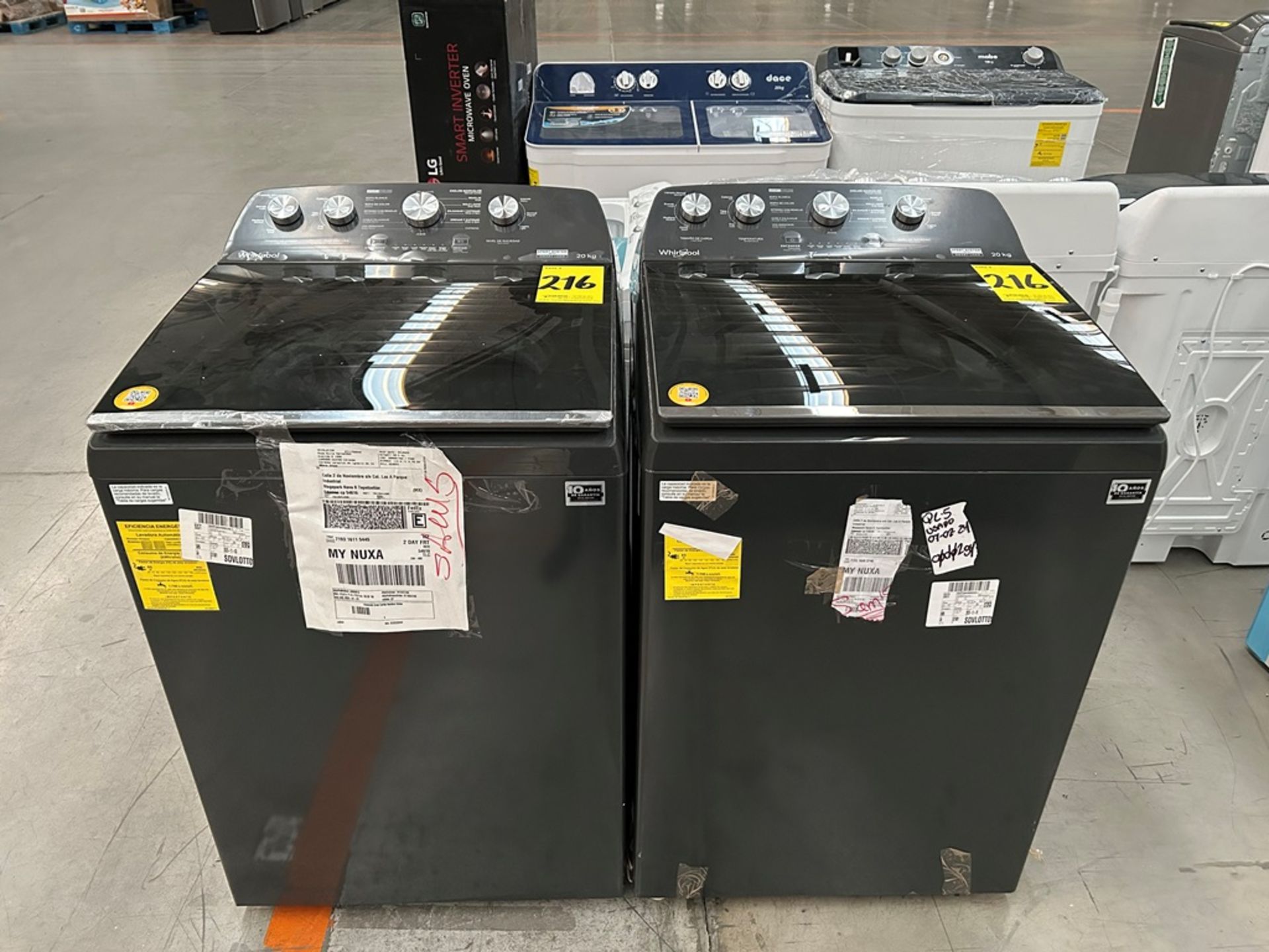 Lote de 2 Lavadoras, contiene: 1 Lavadora de 20 Kg Marca WHIRLPOOL, Modelo 8MWTW2024WLG0, Serie 197