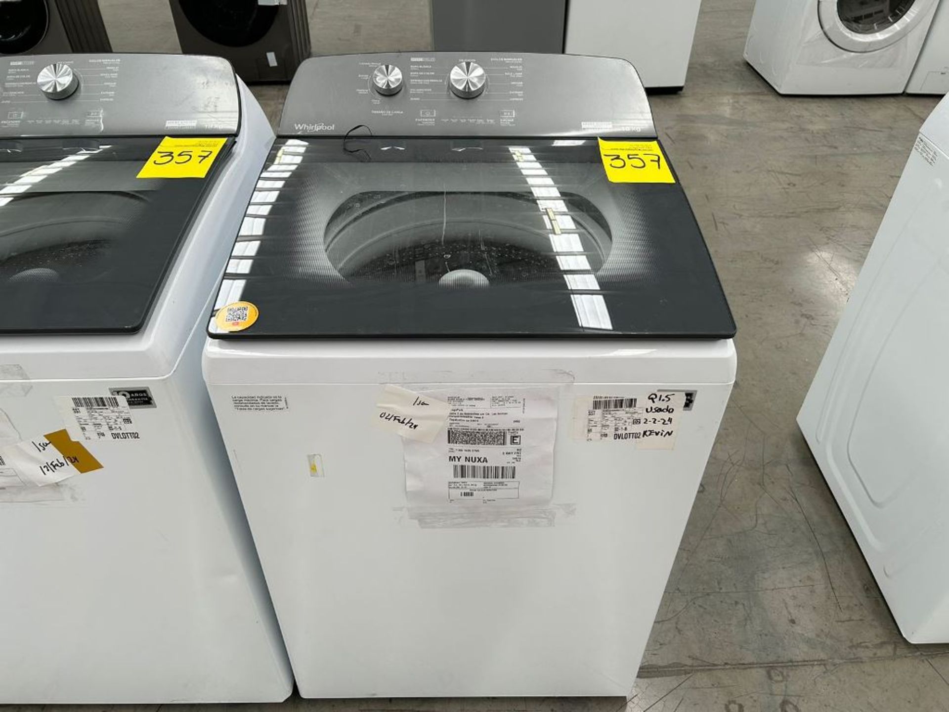 Lote de 2 Lavadoras contiene: 1 lavadora de 18 Kg Marca WHIRPOOL, Modelo 8MWTW1812WPM0, Serie 46951 - Image 5 of 6