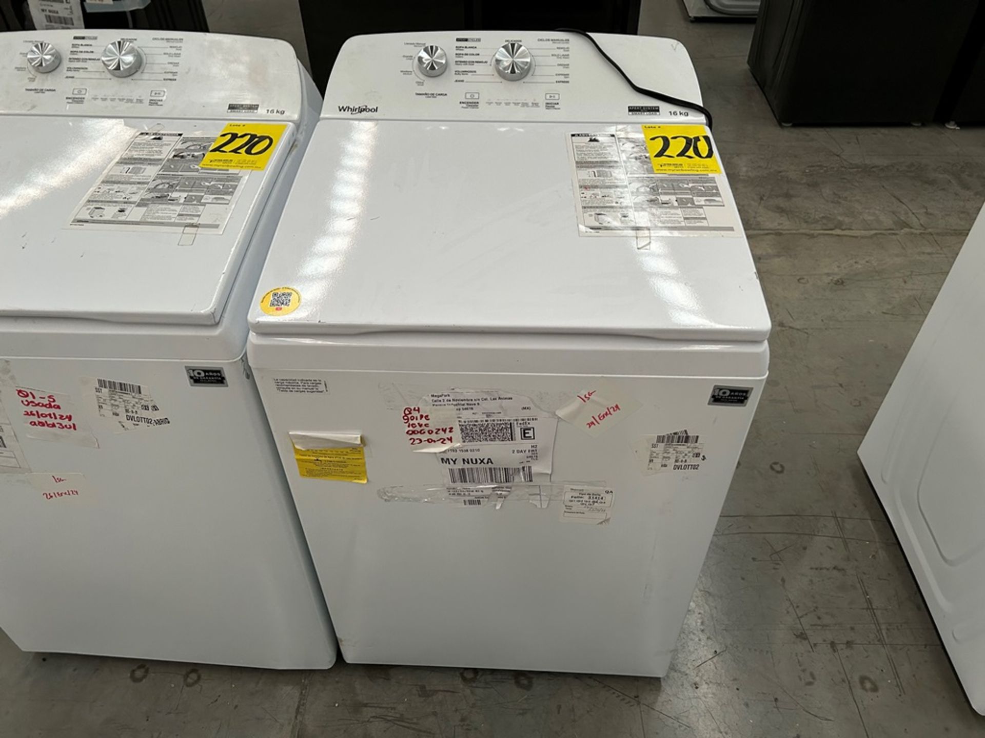 Lote de 2 Lavadoras, contiene: 1 Lavadora de 16 Kg Marca WHIRLPOOL, Modelo 8MWTW1612MJQ1, Serie 576 - Image 4 of 6