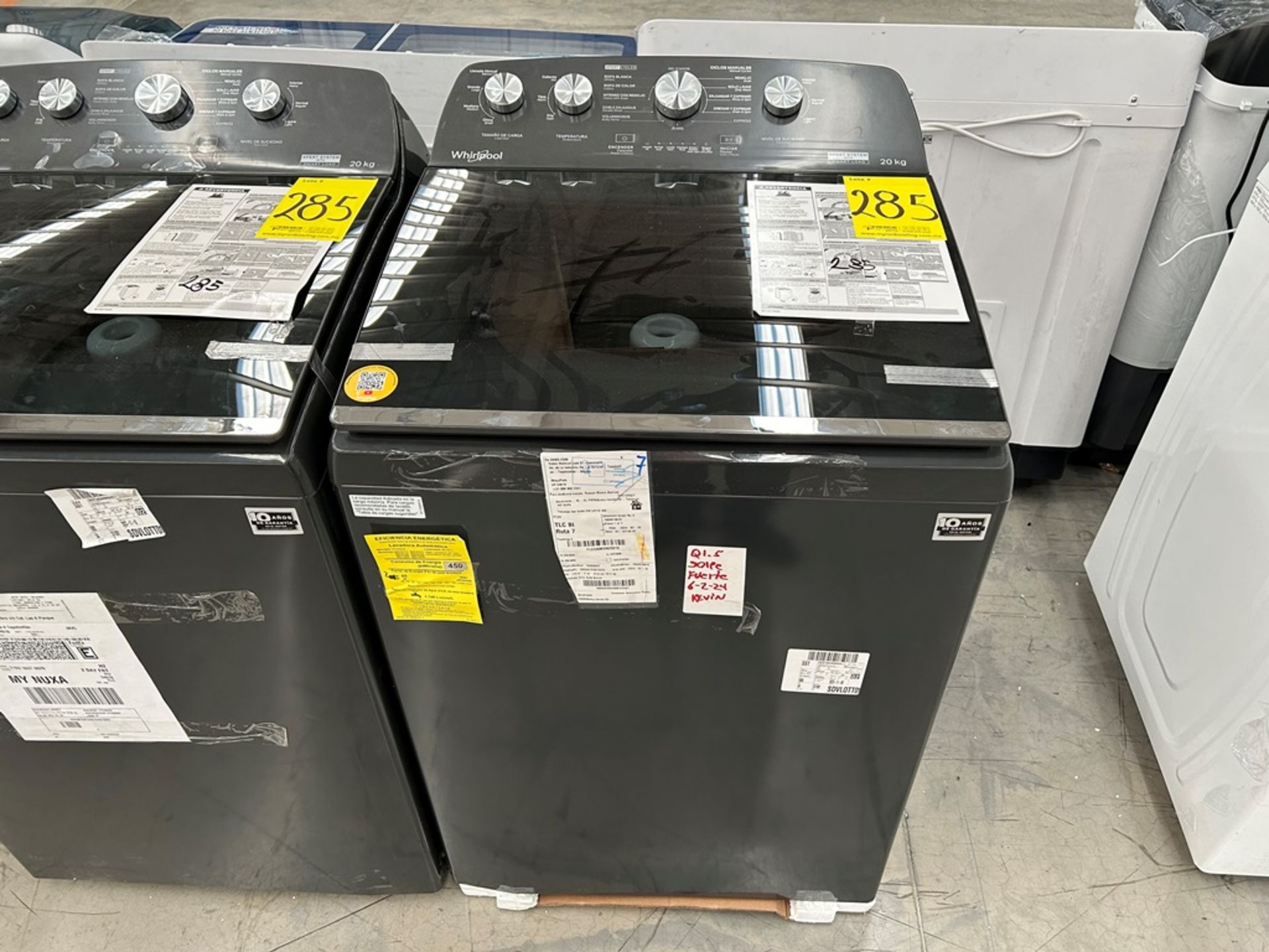 Lote de 2 Lavadoras, contiene: 1 Lavadora de 20 Kg Marca WHIRLPOOL, Modelo 8MWTW2024WLG0, Serie 946 - Image 4 of 6