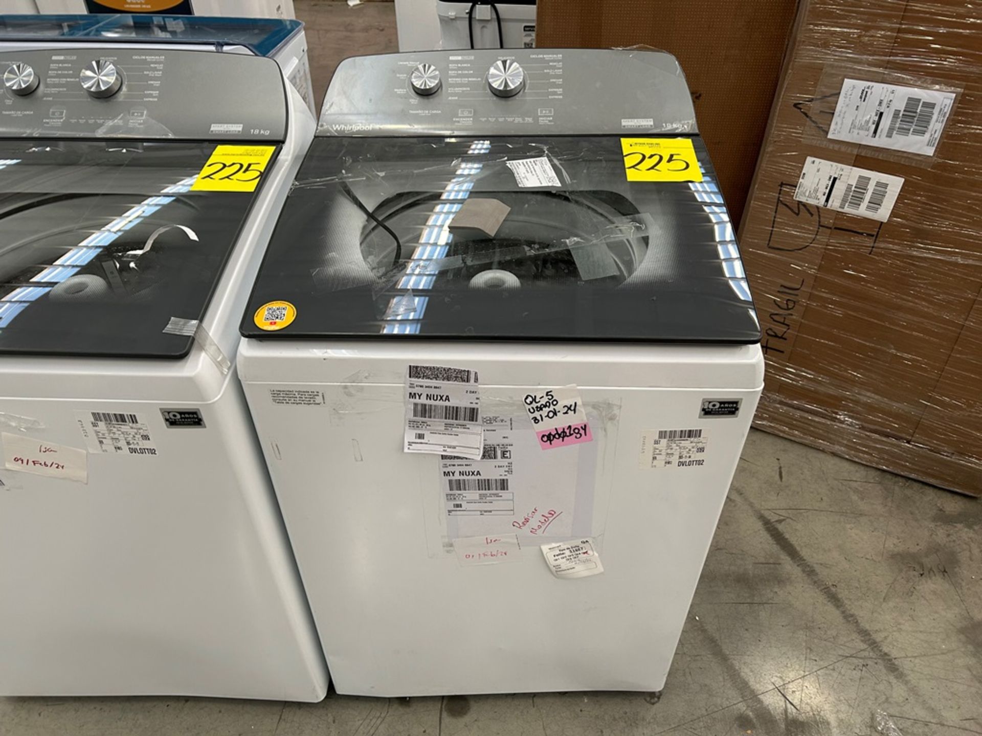 Lote de 2 Lavadoras, contiene: 1 Lavadora de 18 Kg Marca WHIRLPOOL, Modelo 8MWTW1812WPM0, Serie 474 - Image 4 of 6