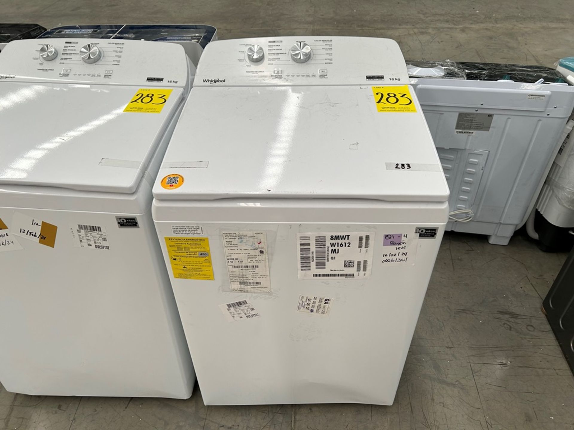 Lote de 2 Lavadoras, contiene: 1 Lavadora de 16 Kg Marca WHIRLPOOL, Modelo 8MWTW1612MJQ1, Serie 618 - Image 4 of 7