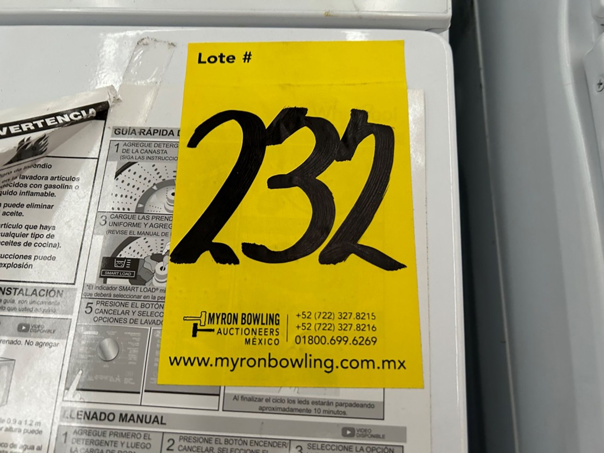 Lote de 2 Lavadoras, contiene: 1 Lavadora de 16 Kg Marca WHIRLPOOL, Modelo 8MWTW1612MJQ1, Serie 238 - Image 6 of 6