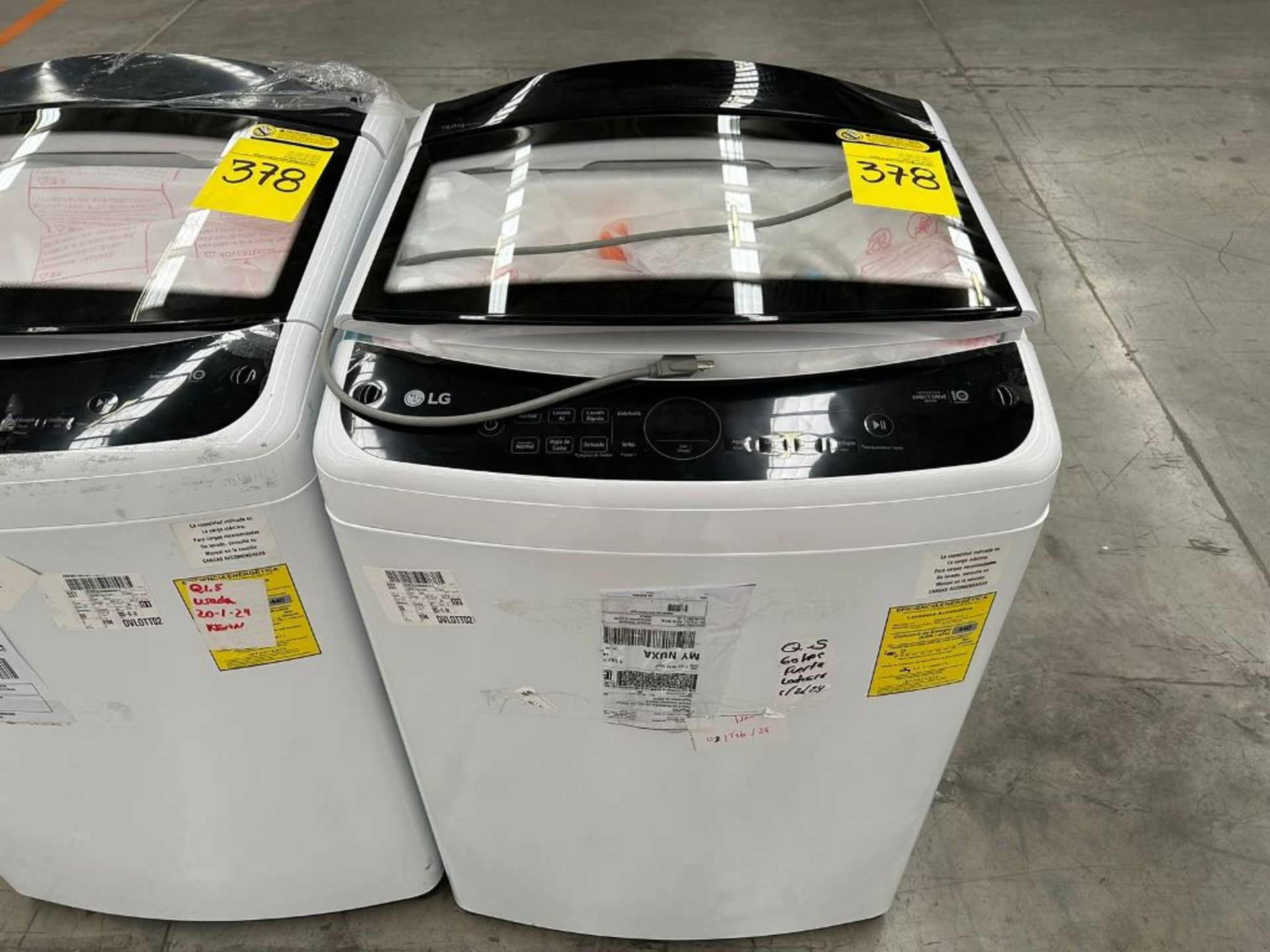 Lote de 2 Lavadoras, contiene: 1 Lavadora de 19 Kg Marca LG, Modelo WT19WV6, Serie U4T207, Color BL - Image 5 of 6