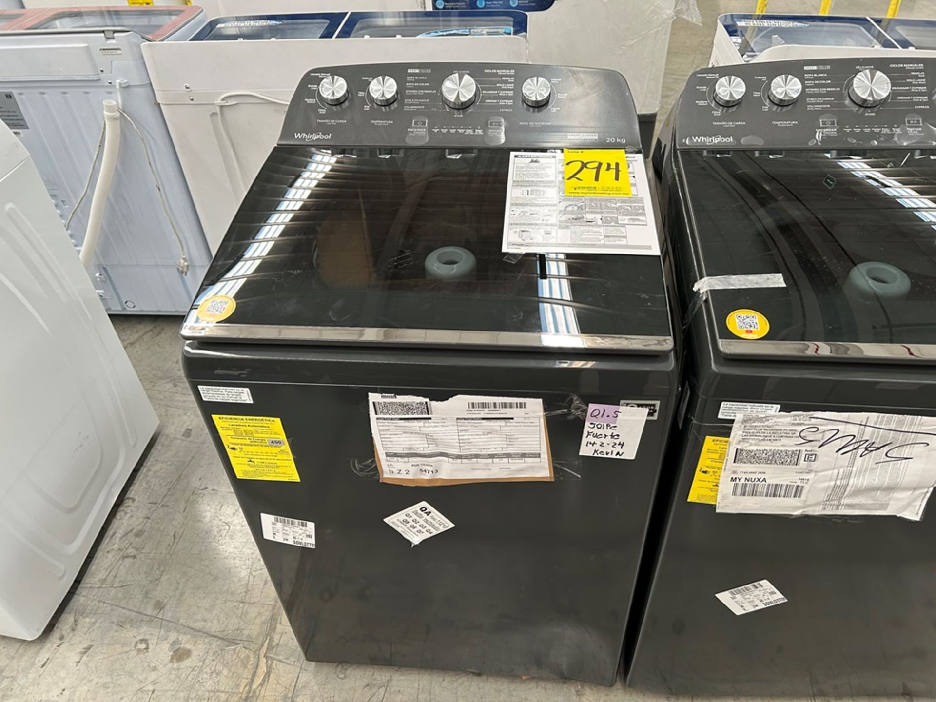 Lote de 2 Lavadoras, contiene: 1 Lavadora de 20 Kg Marca WHIRLPOOL, Modelo 8MWTW2024WLG0, Serie 078 - Image 5 of 6