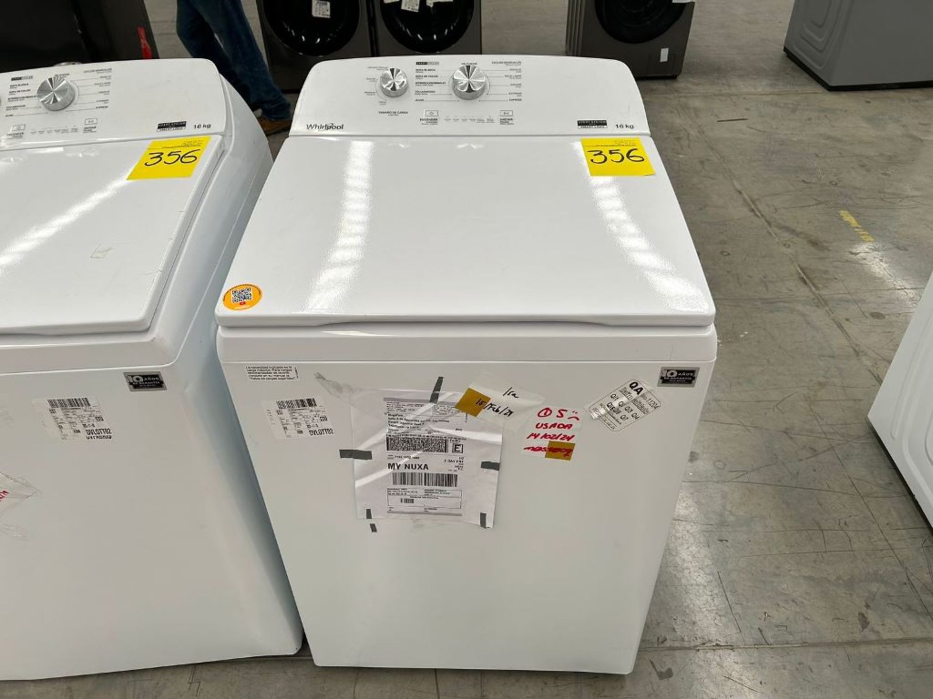 Lote de 2 Lavadoras, contiene: 1 Lavadora de 16 Kg Marca WHIRLPOOL, Modelo 8MWTW1612MJQ1, Serie 895 - Image 4 of 6