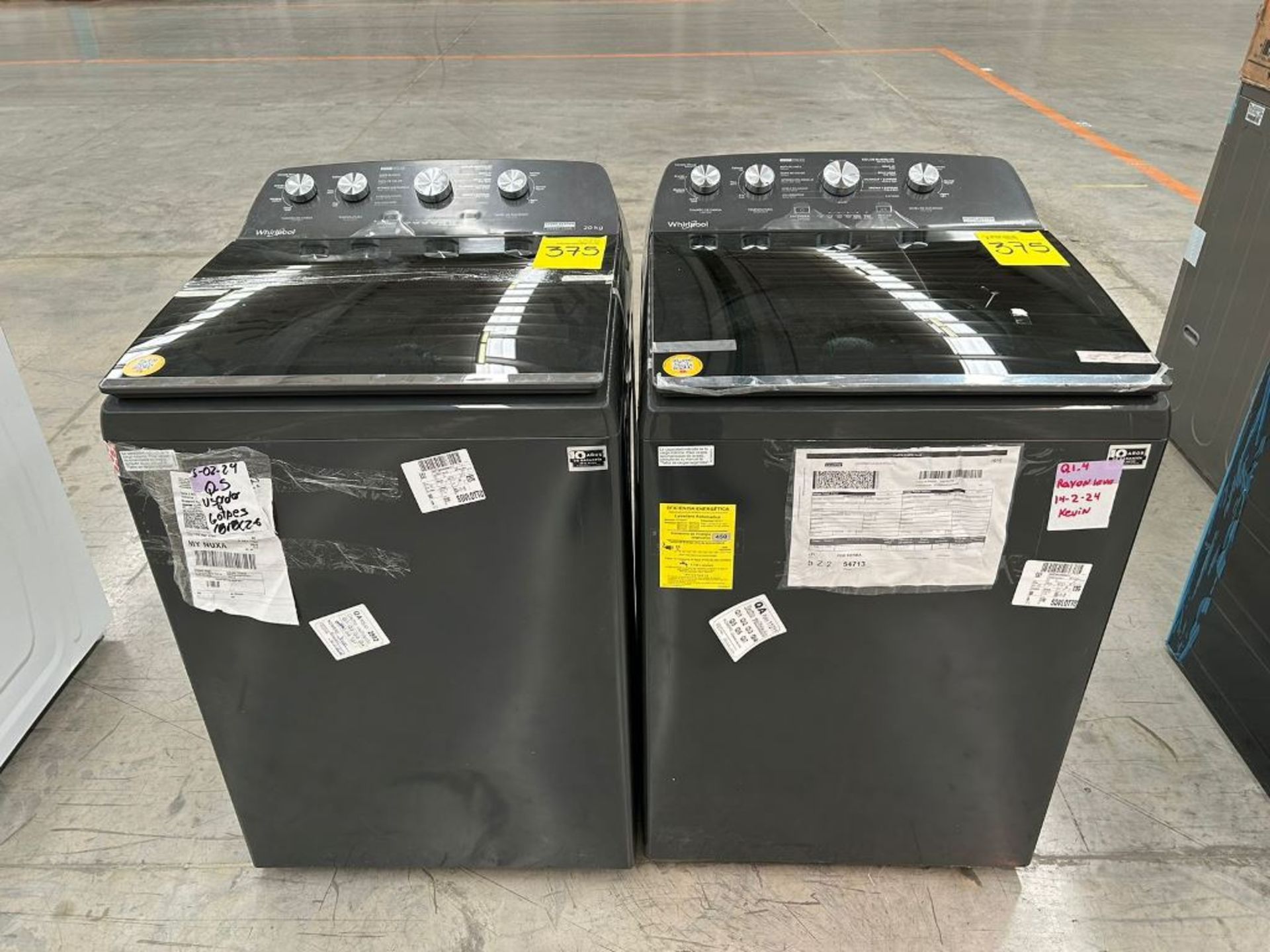 Lote de 2 Lavadoras, contiene: 1 Lavadora de 20 Kg Marca WHIRLPOOL, Modelo 8MWTW2024WLG0, Serie 543