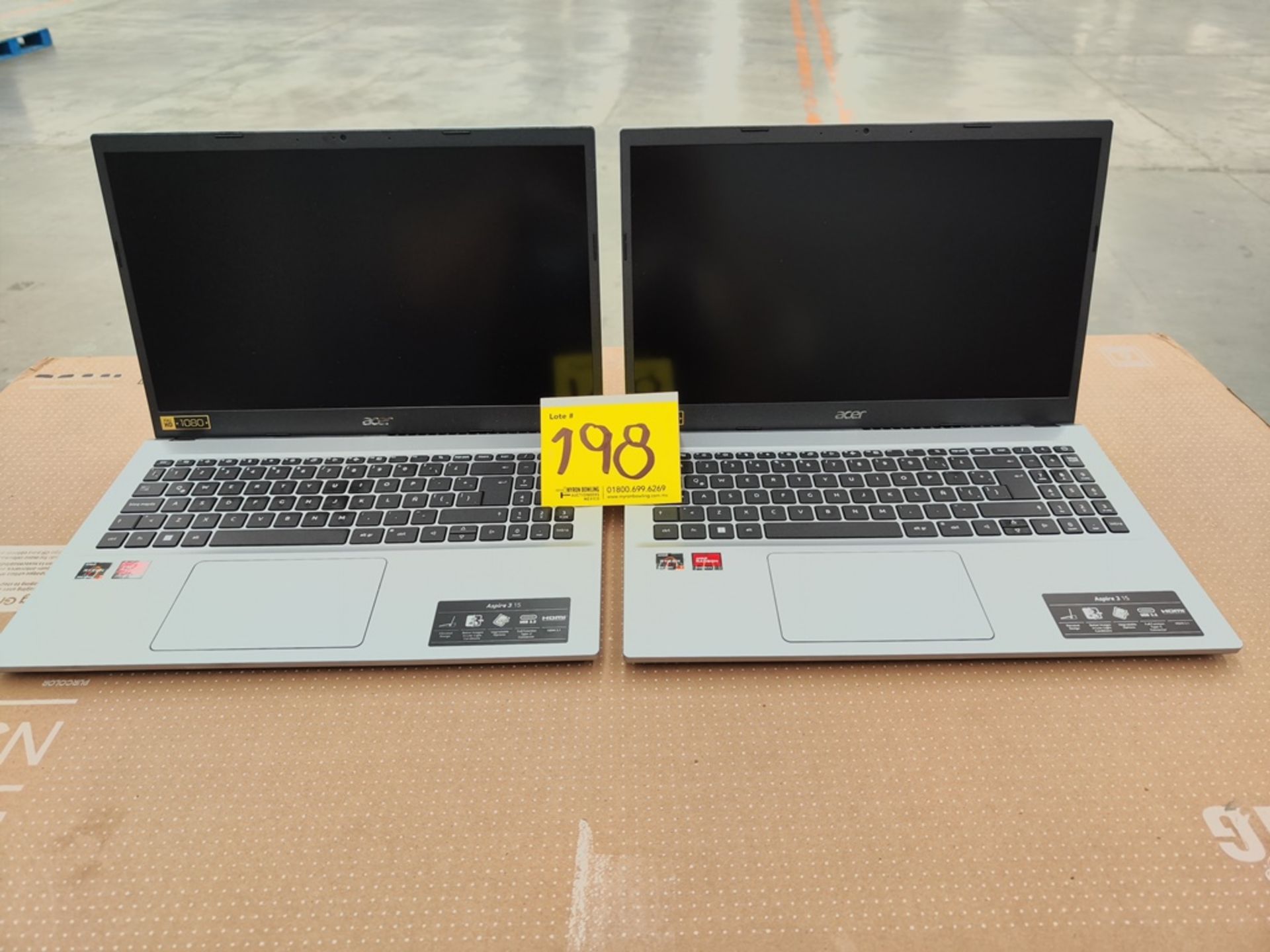 Lote de 2 laptops contiene: 1 laptop Marca ACER, Modelo ASPIRE 3 15, almacenamiento de 512; 16 GB R