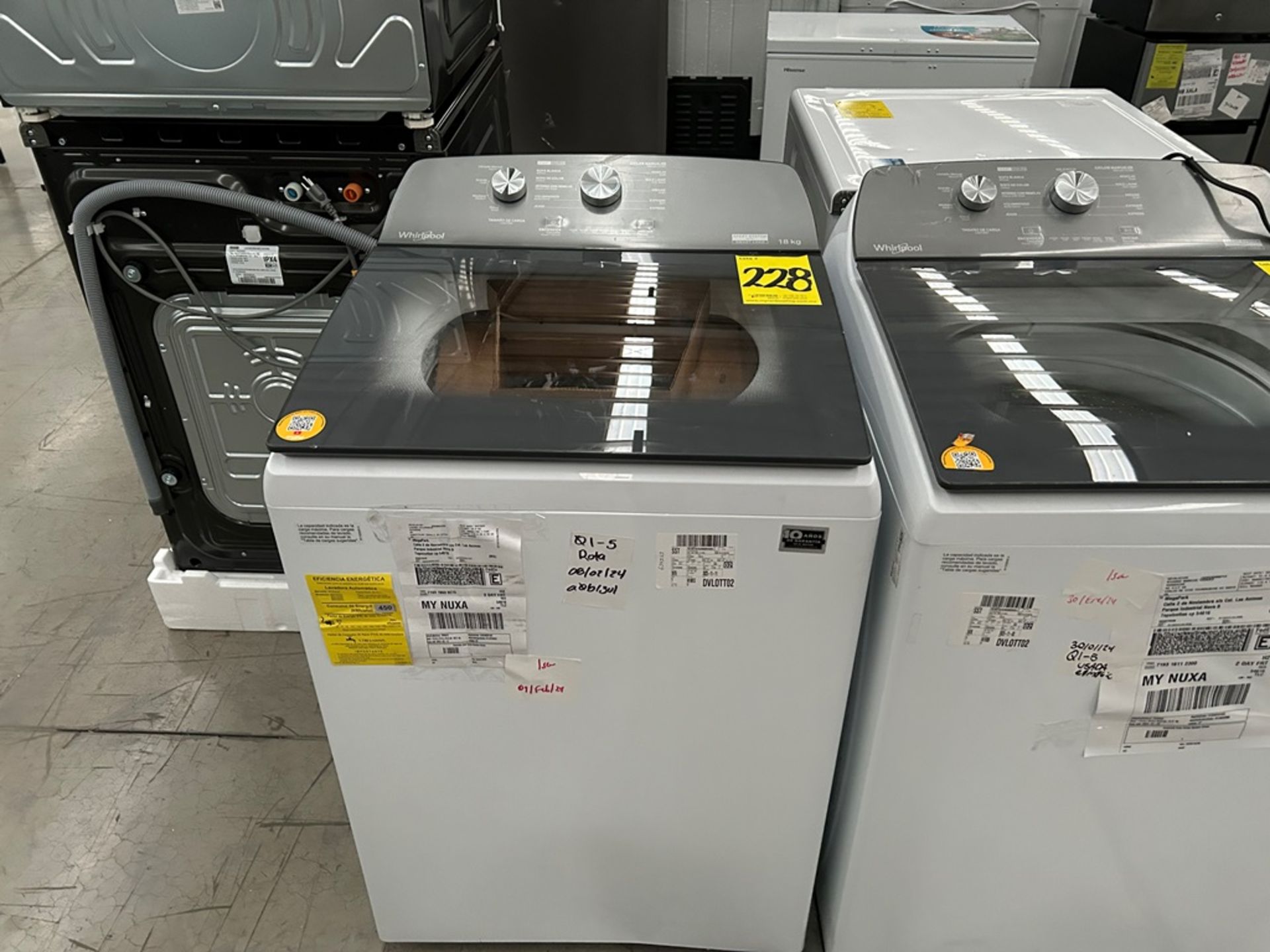 Lote de 2 Lavadoras, contiene: 1 Lavadora de 18 Kg Marca WHIRLPOOL, Modelo 8MWTW1812WPM0, Serie 353 - Image 5 of 6