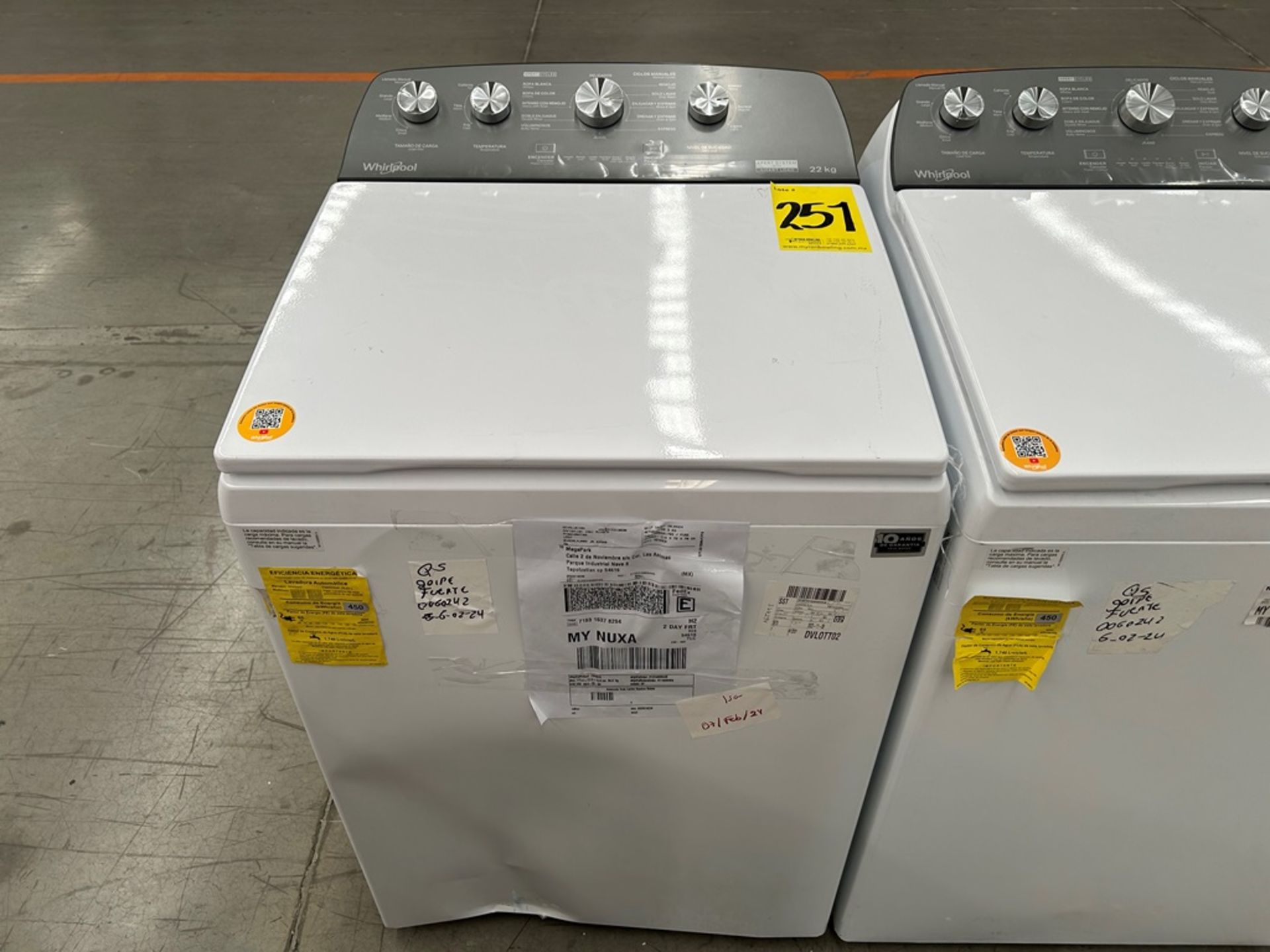 Lote de 2 Lavadoras, contiene: 1 Lavadora de 22 Kg Marca WHIRLPOOL, Modelo 8MWTW2224MPM0, Serie 062 - Image 5 of 6