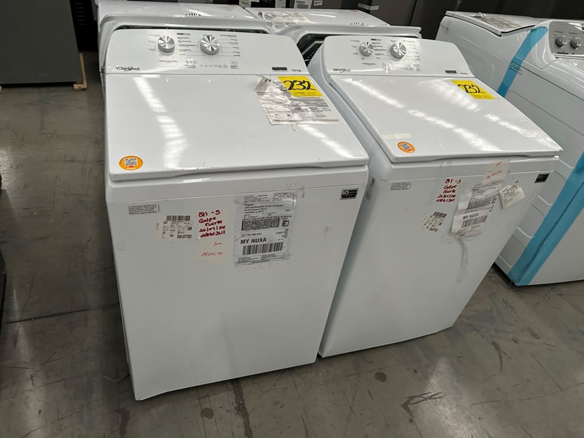 Lote de 2 Lavadoras, contiene: 1 Lavadora de 16 Kg Marca WHIRLPOOL, Modelo 8MWTW1612MJQ1, Serie 238 - Image 2 of 6