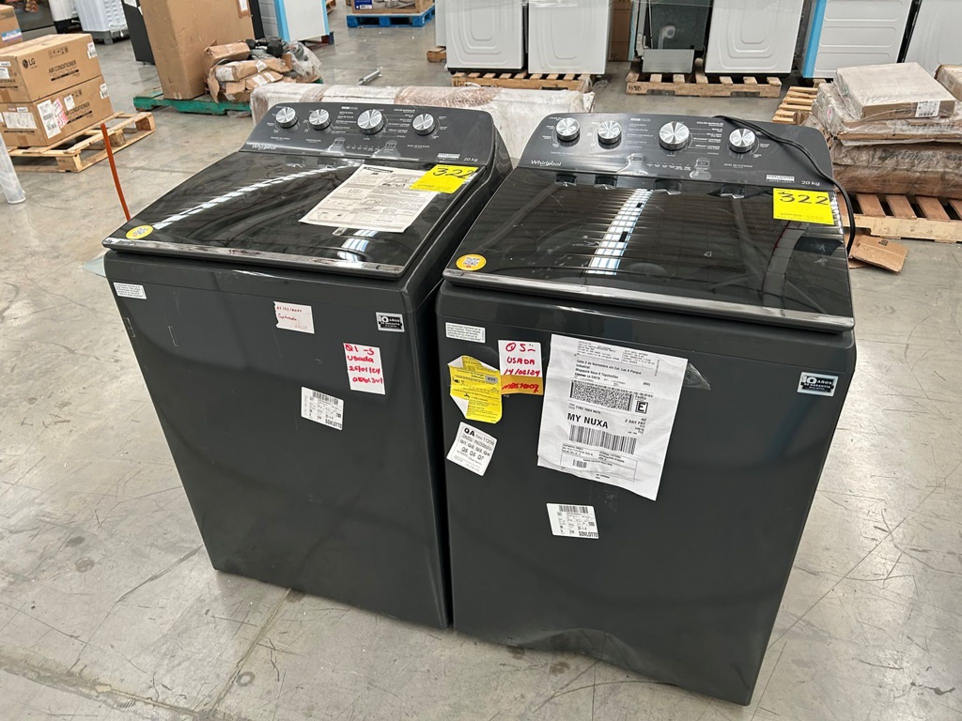 Lote de 2 Lavadoras, contiene: 1 Lavadora de 20 Kg Marca WHIRLPOOL, Modelo 8MWTW2024WLG0, Serie 036 - Image 3 of 6