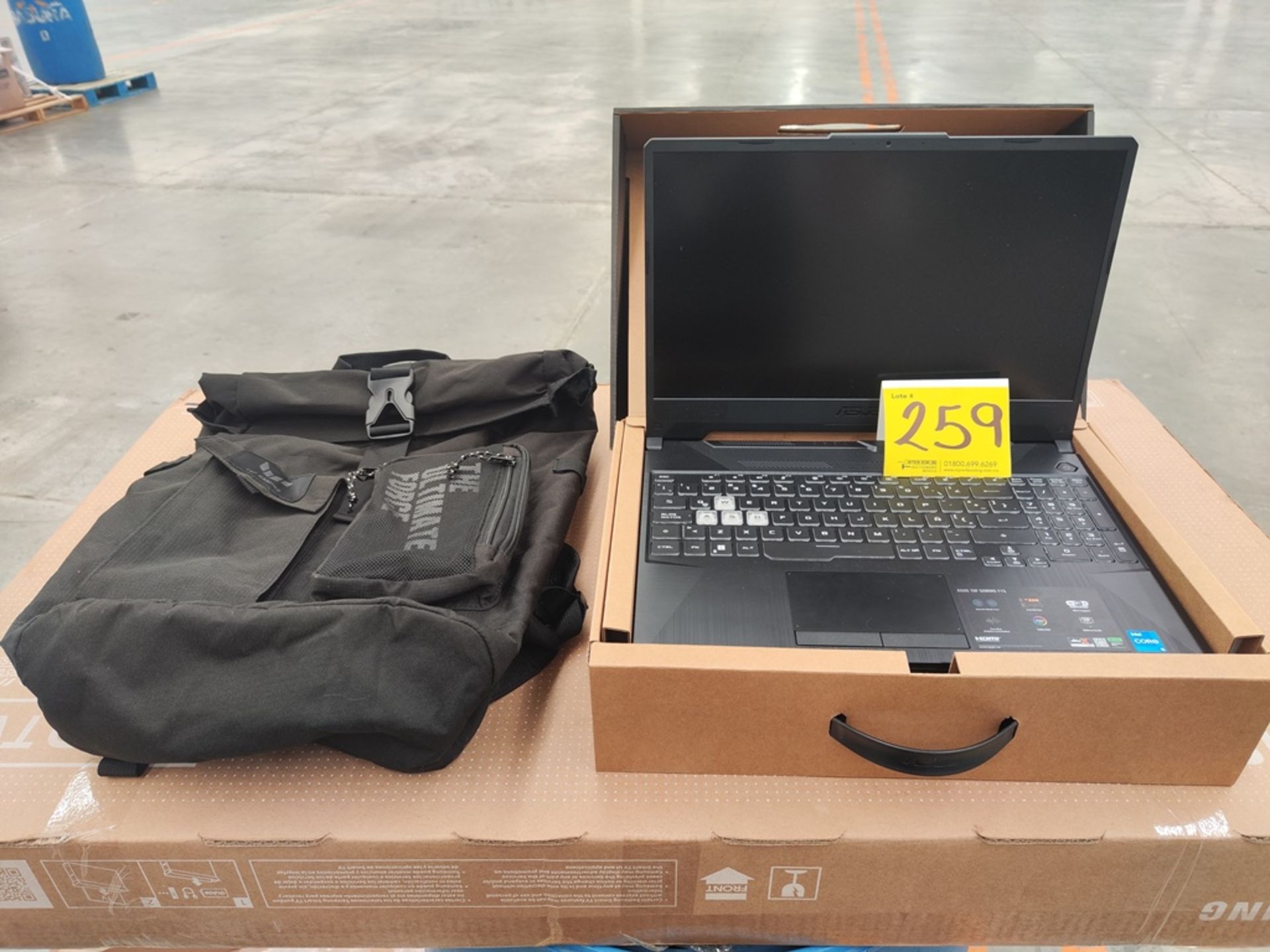 Lote de 1 laptop Marca ASUS, Modelo TUF FX506H, Almacenamiento 512; 8 GB RAM, Serie 61507B (Incluye