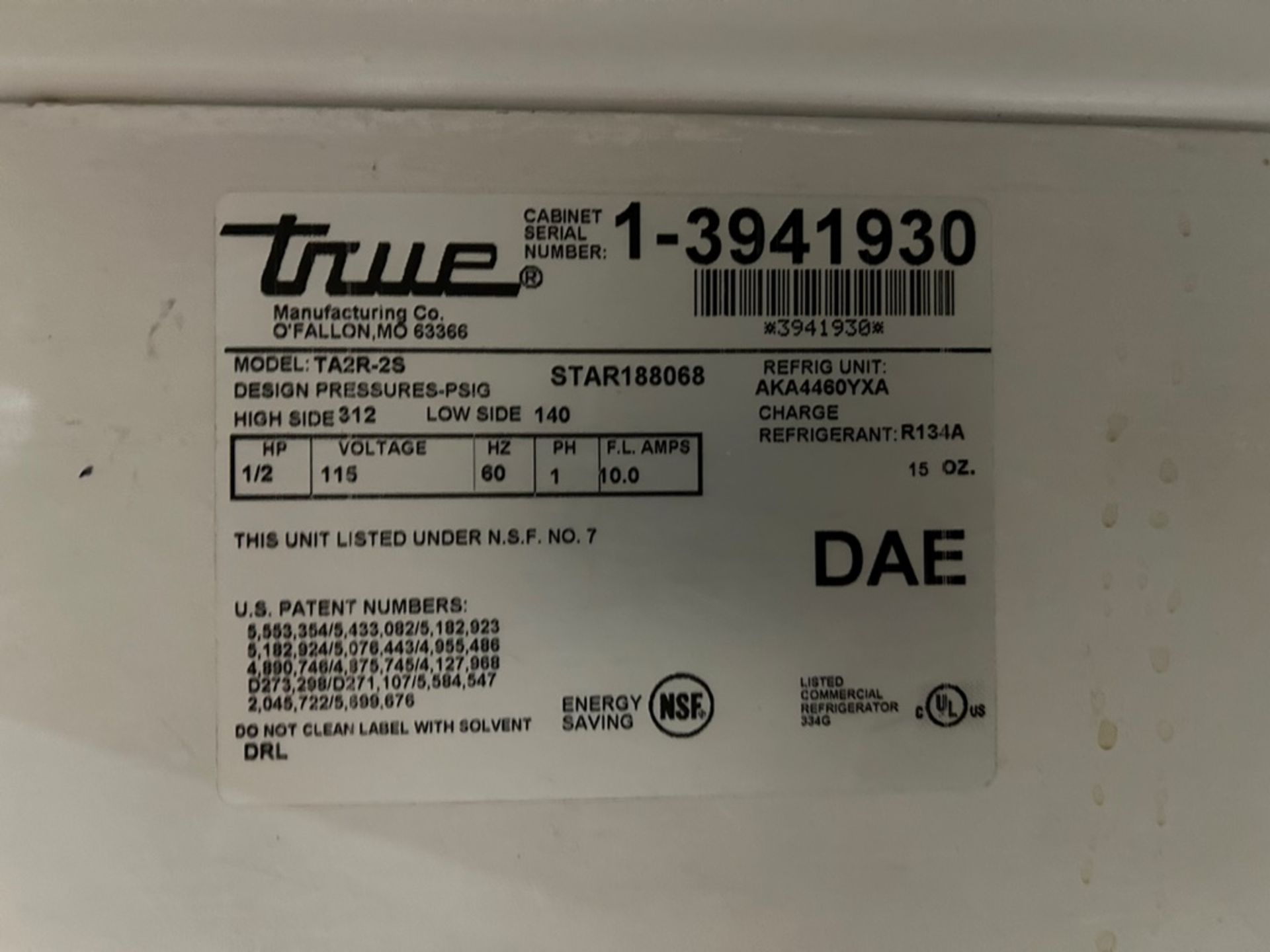 1 congelador vertical Marca true refrigerador, Modelo TA2R-2S, Serie 1-3941930, Medidas 195cmX88cm1 - Image 5 of 6