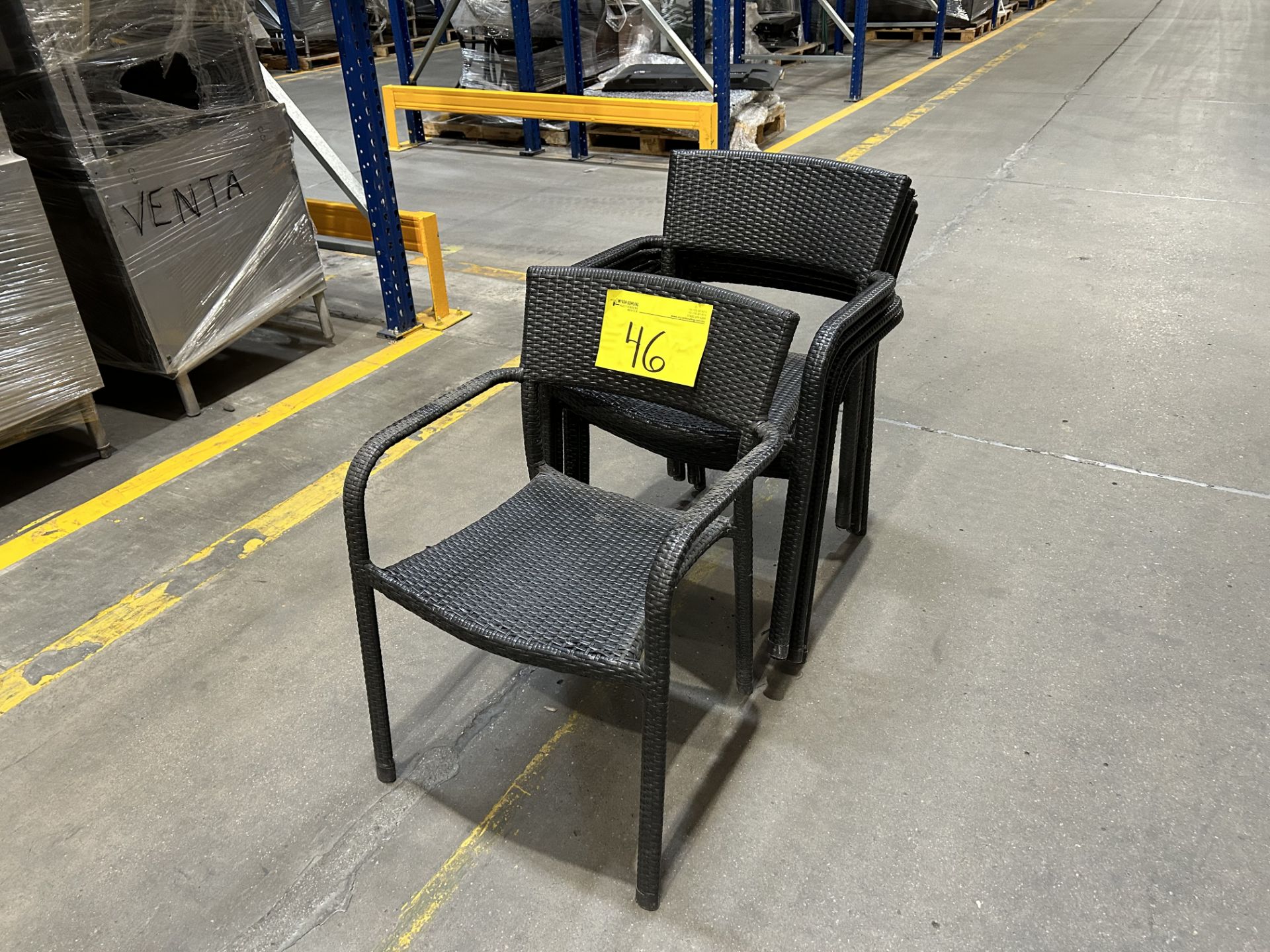 5 sillas de tipo ratán, color negro (Equipo usado) - Bild 2 aus 5