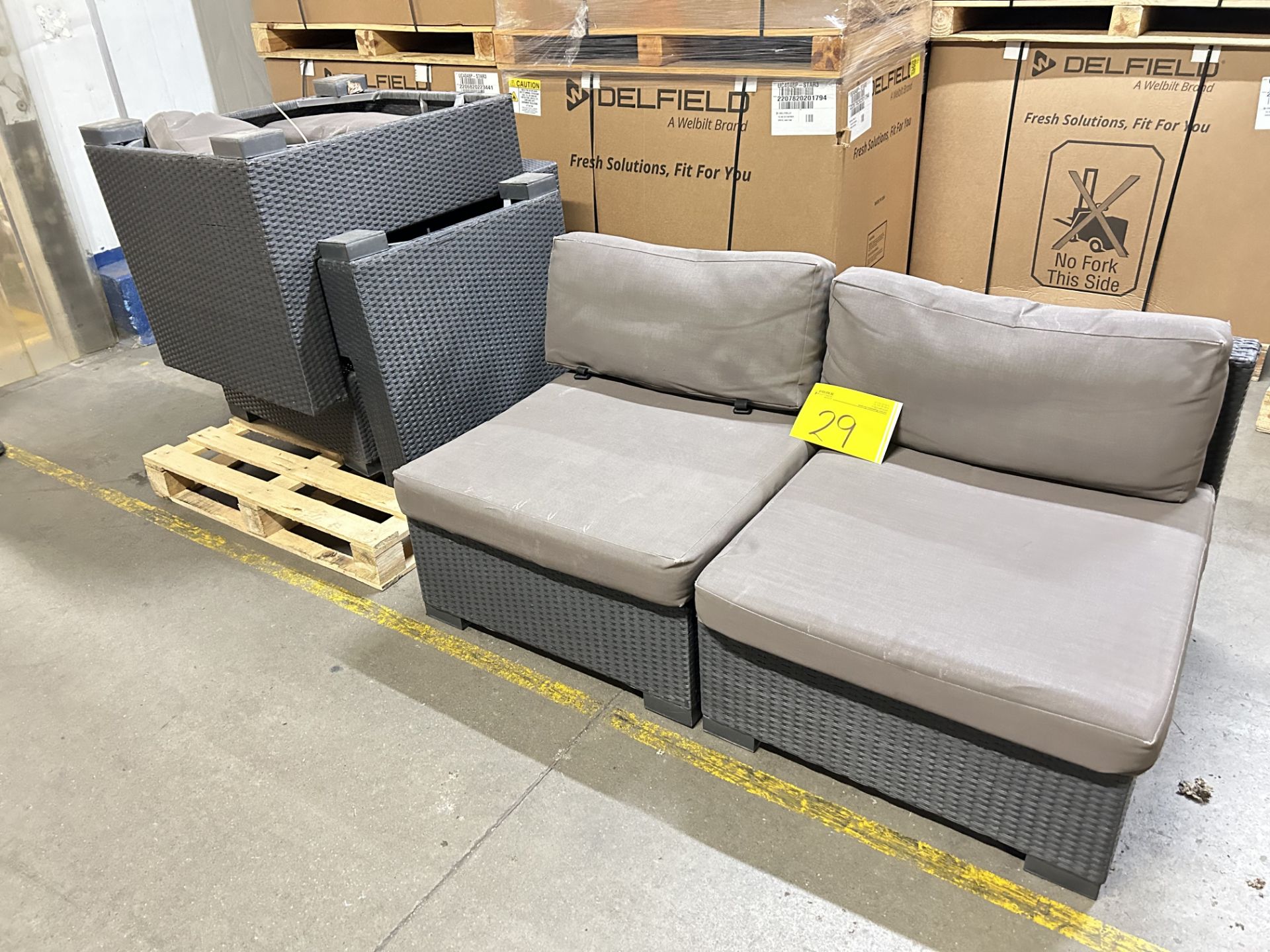 3 sillones de ratán para exterior (cojines incompletos) (Equipo usado) - Bild 2 aus 5