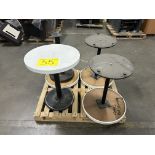 4 mesas redondas de madera con base de metal color BLANCO, Medidas 60ccm de diámetro por 75 cm (Equ