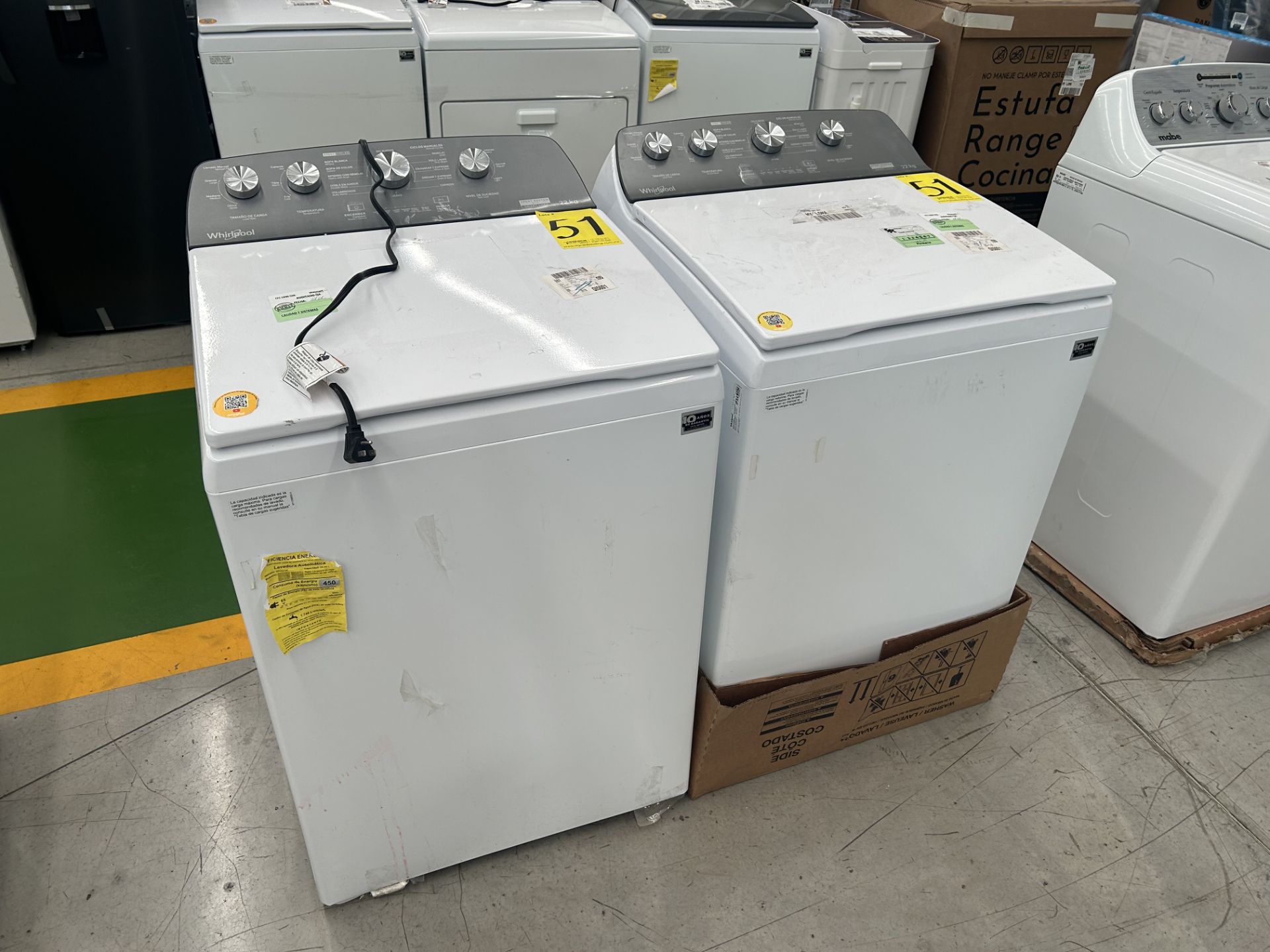 Lote de 2 Lavadoras, contiene: 1 Lavadora de 22 Kg Marca WHIRLPOOL, Modelo 8MWTW2224MPM0, Serie 408 - Image 3 of 6