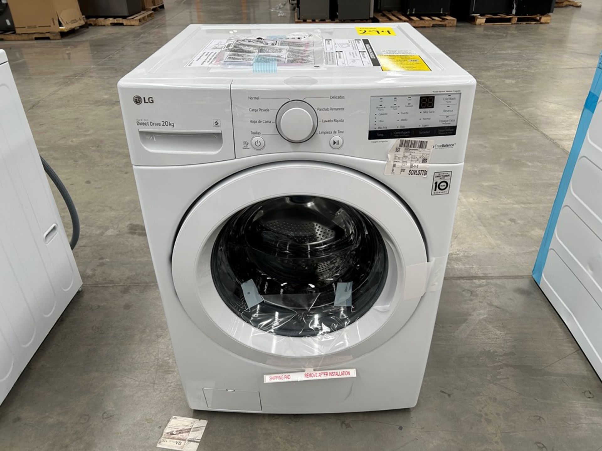 1 Lavadora de 20 KG, Marca LG, Modelo WM20WV26W, Serie 08623, Color BLANCO (Equipo de devolución)