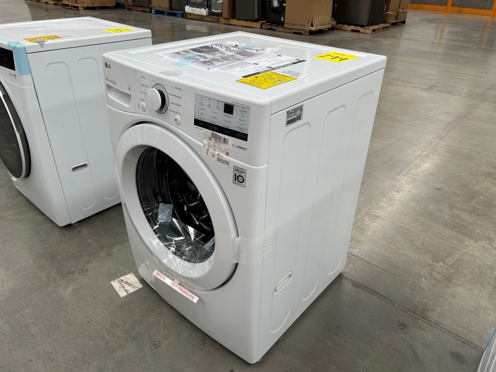 1 Lavadora de 20 KG, Marca LG, Modelo WM20WV26W, Serie 08623, Color BLANCO (Equipo de devolución) - Image 3 of 4