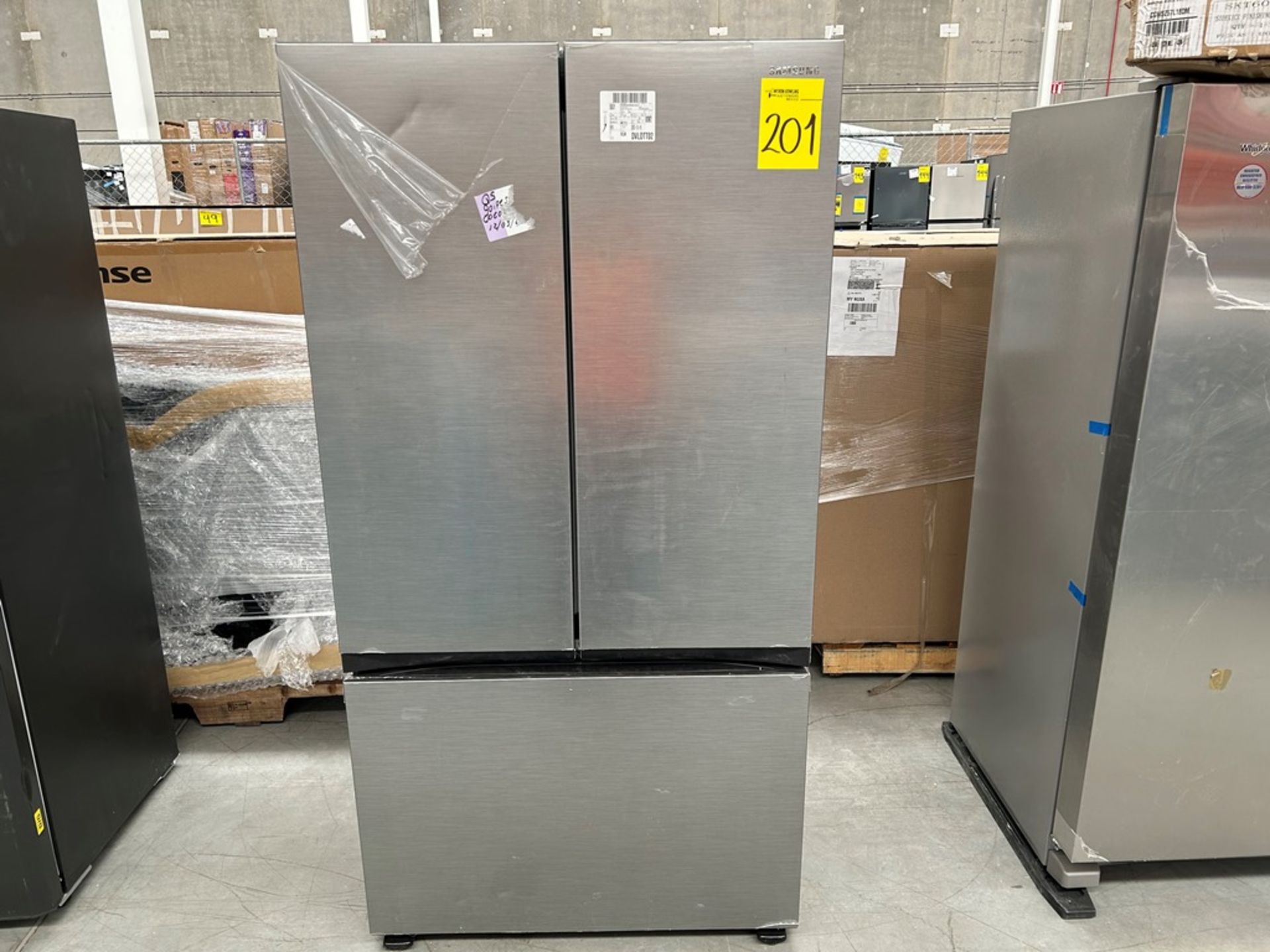 1 refrigerador Marca SAMSUNG, Modelo FR32CG5A10S9EM, Serie 01483D, Color GRIS (No se asegura su fu
